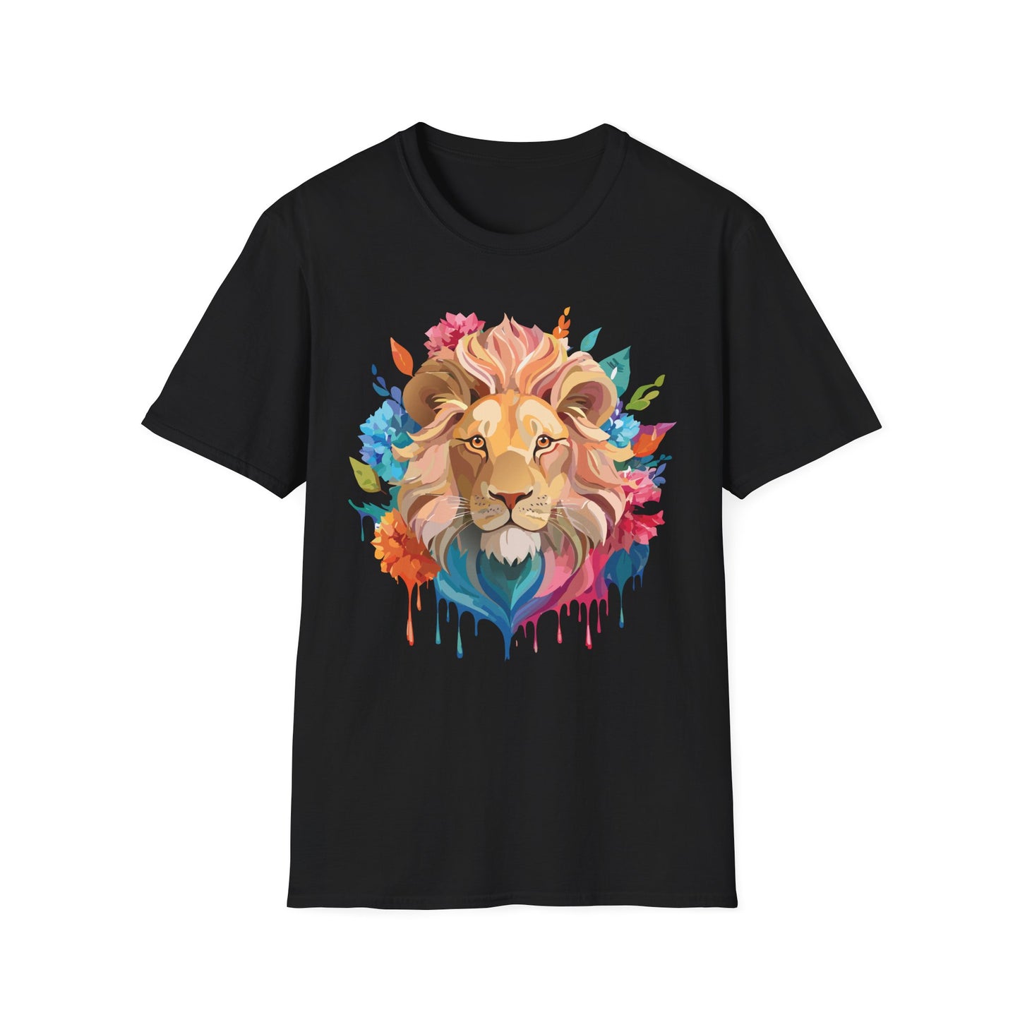 Lion Shirt, Shirt with Lion, Floral Lion Tee, Shirt with Animals