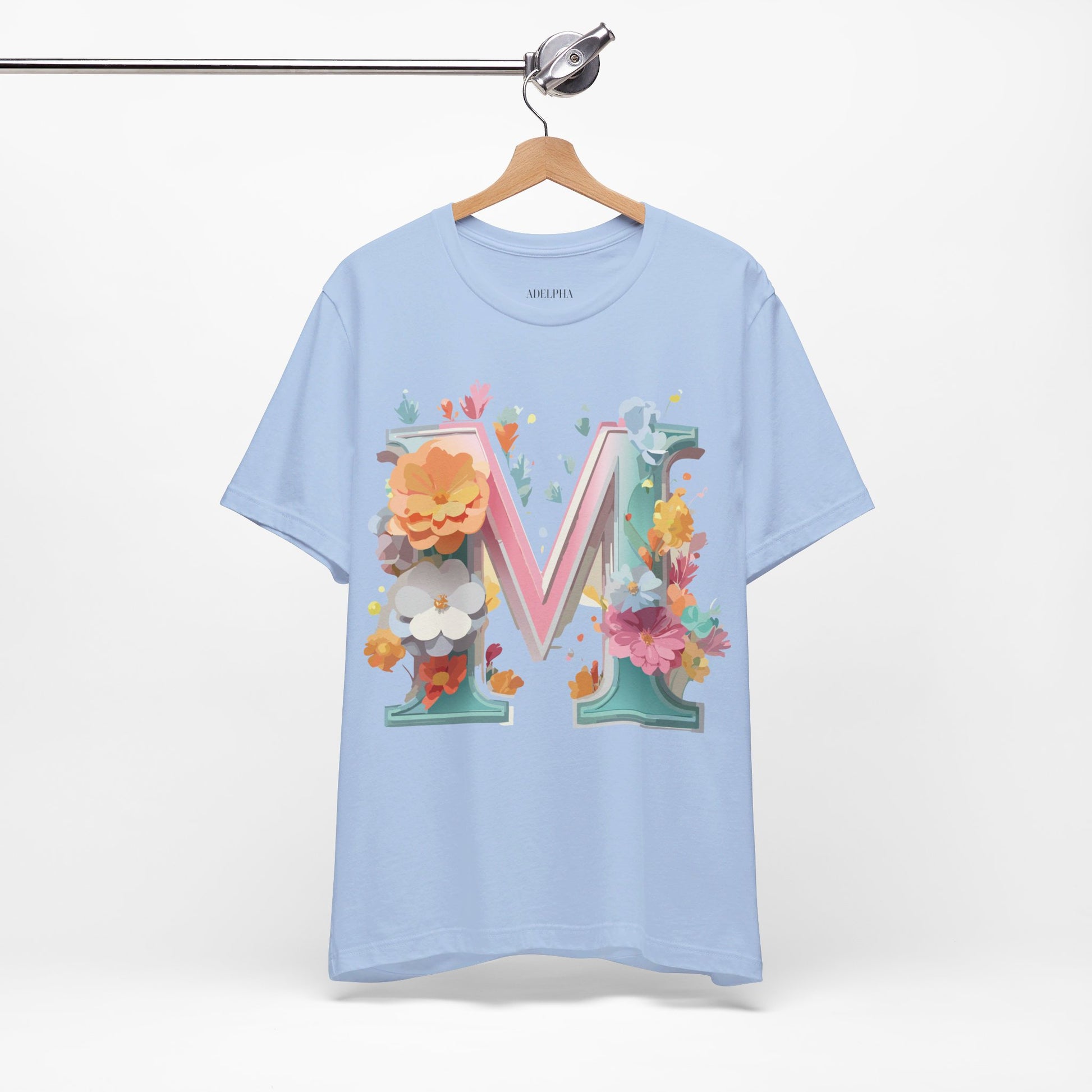 Natural Cotton Tee Shirt - Letters Collection - M Printify