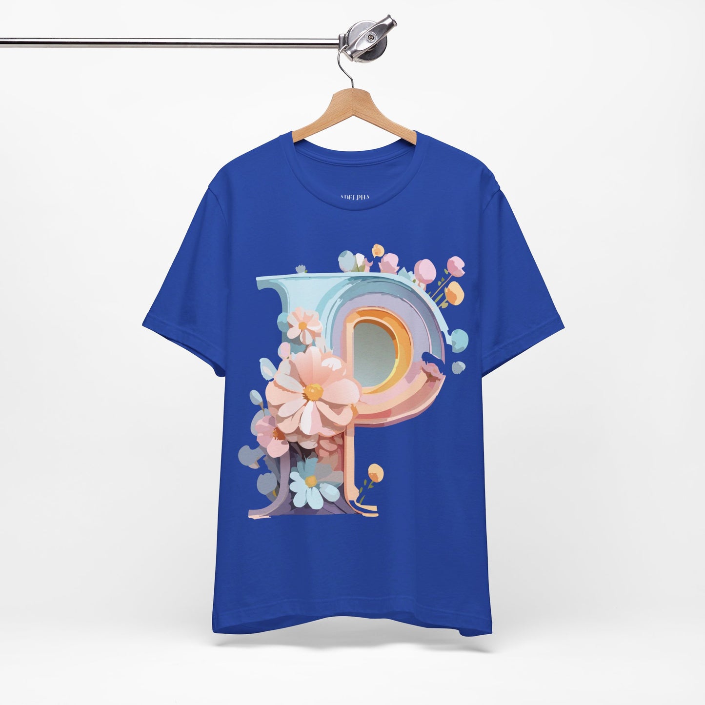 Natural Cotton Tee Shirt - Letters Collection - P Printify