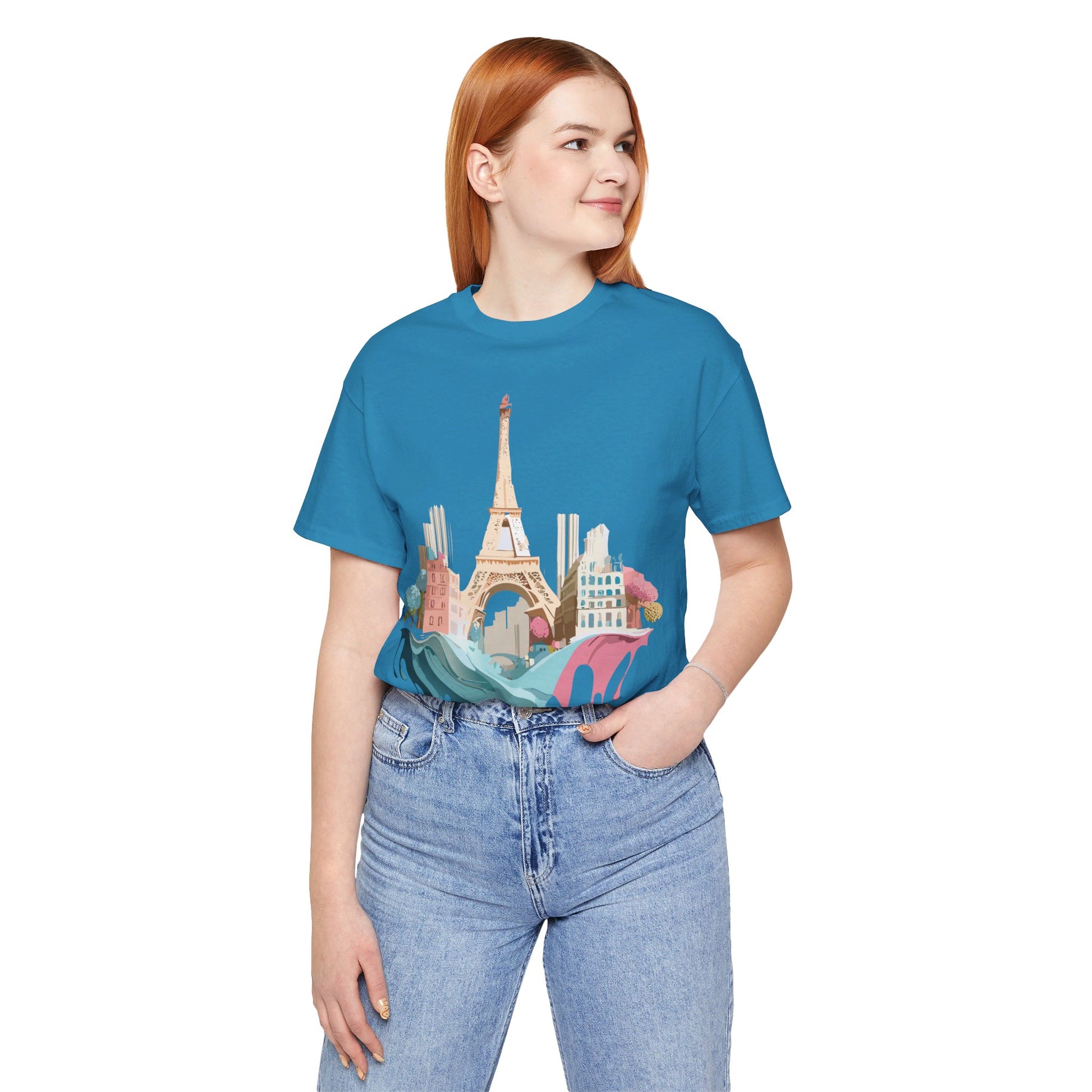 Natural Cotton Tee Shirt - Beautiful Places Collection - Paris Printify