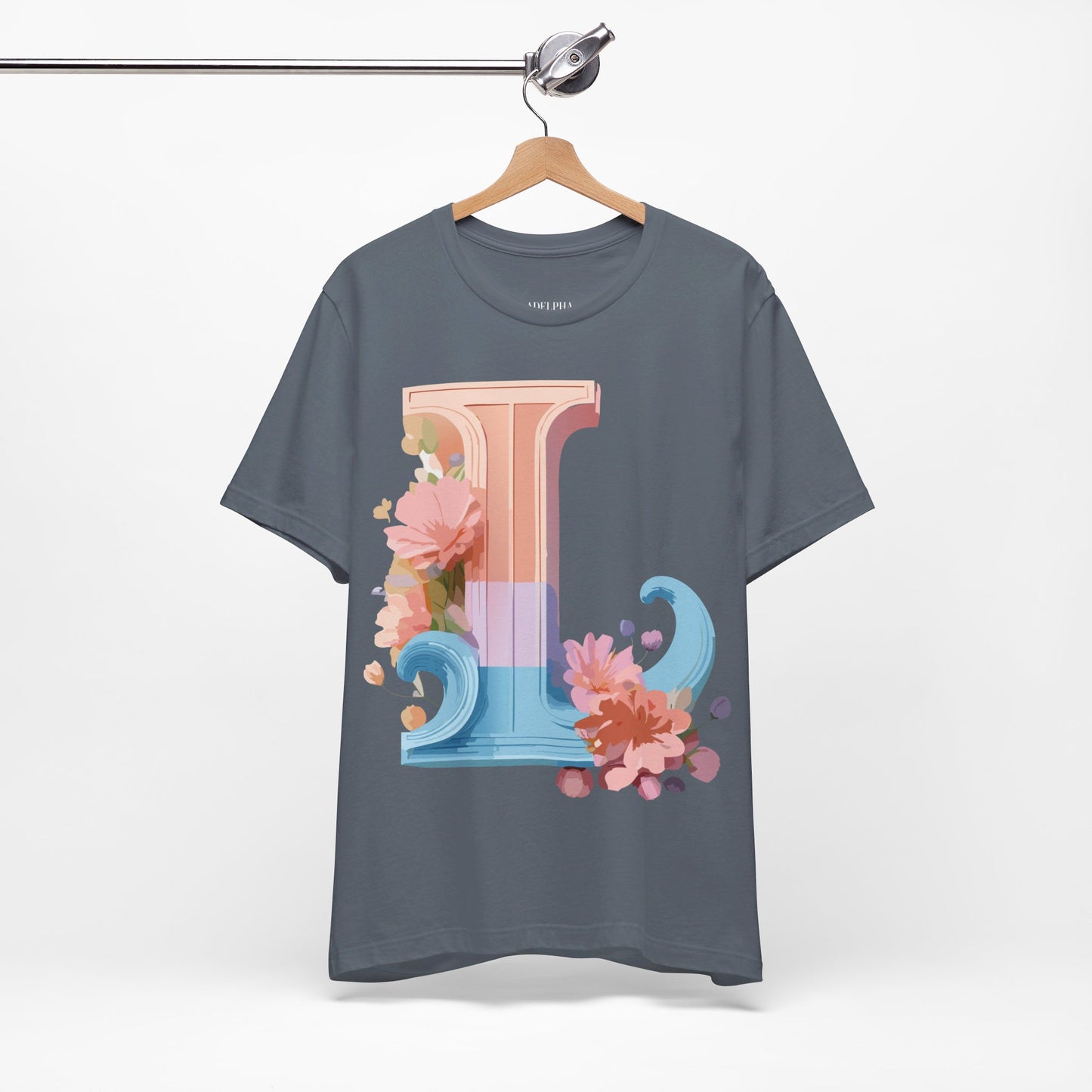 Natural Cotton Tee Shirt - Letters Collection - L Printify