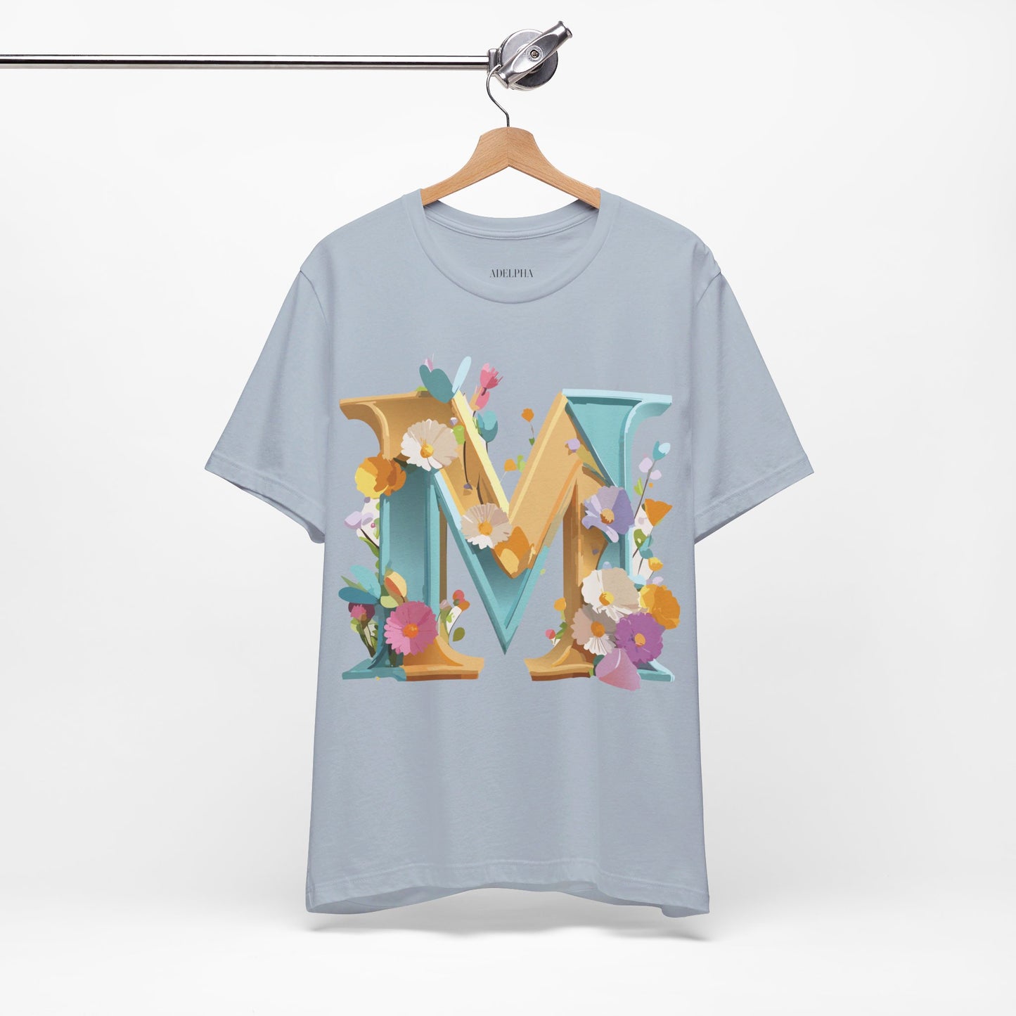 Natural Cotton Tee Shirt - Letters Collection - M Printify