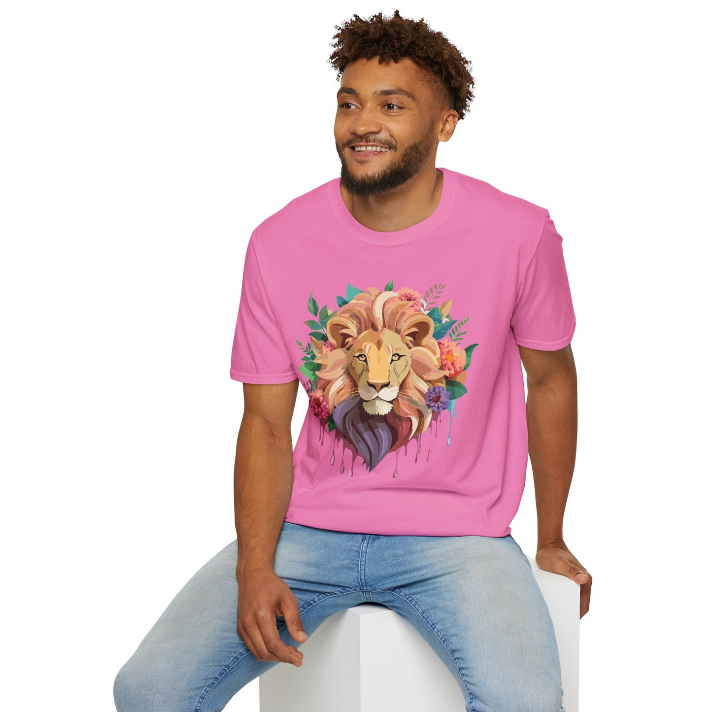 Lion Shirt, Shirt with Lion, Floral Lion Tee, Shirt with Animals