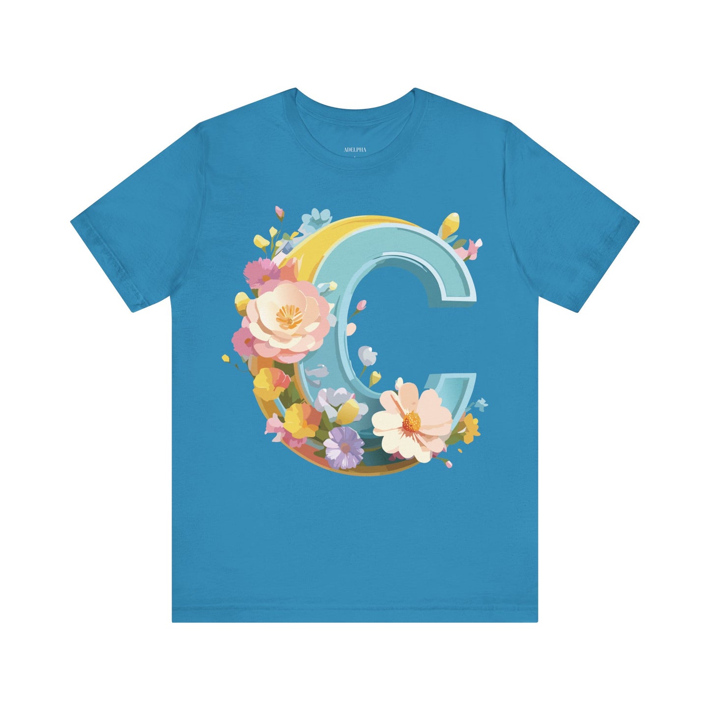 Natural Cotton Tee Shirt - Letters Collection - C Printify