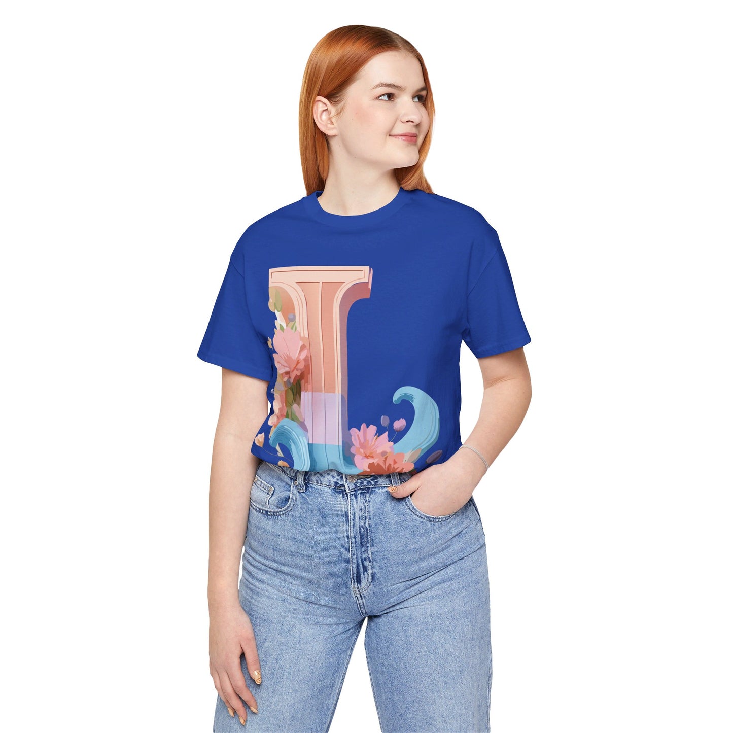 Natural Cotton Tee Shirt - Letters Collection - L Printify