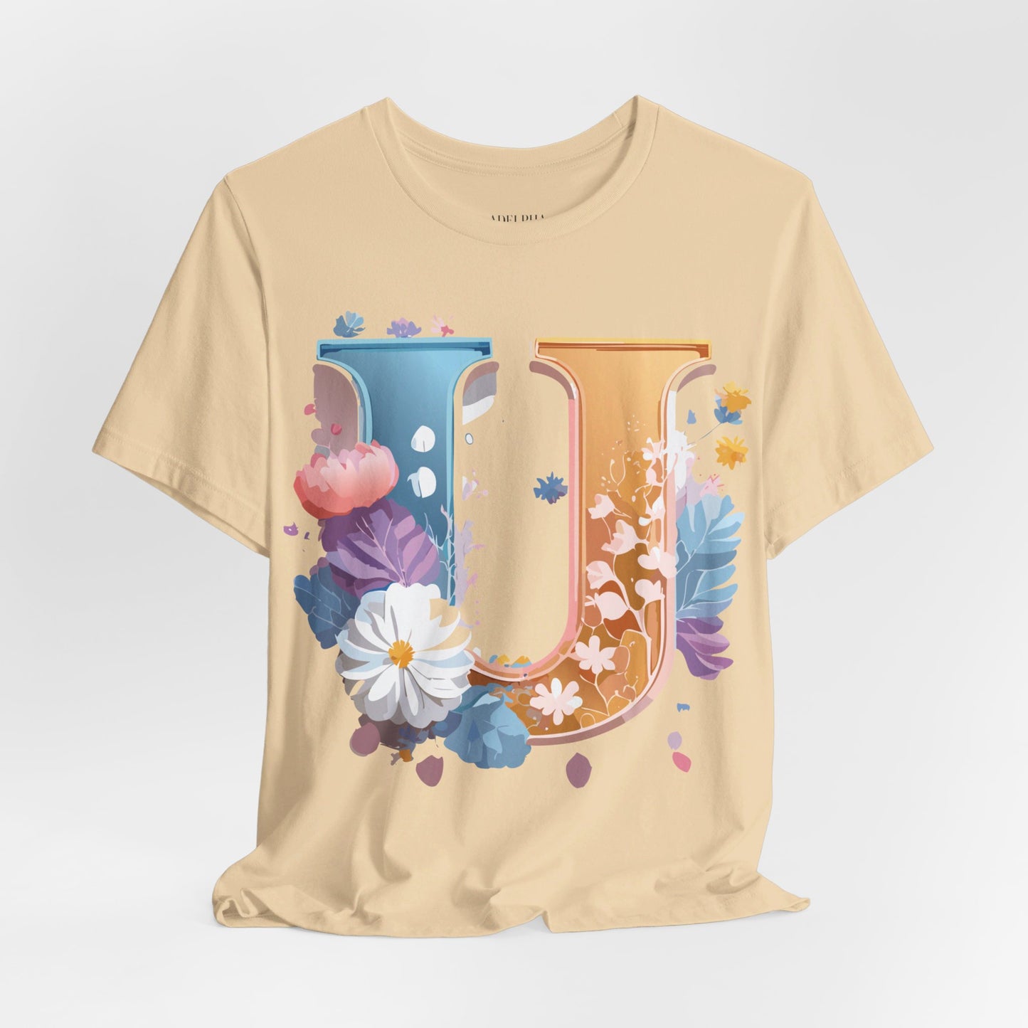 Natural Cotton Tee Shirt - Letters Collection - U Printify