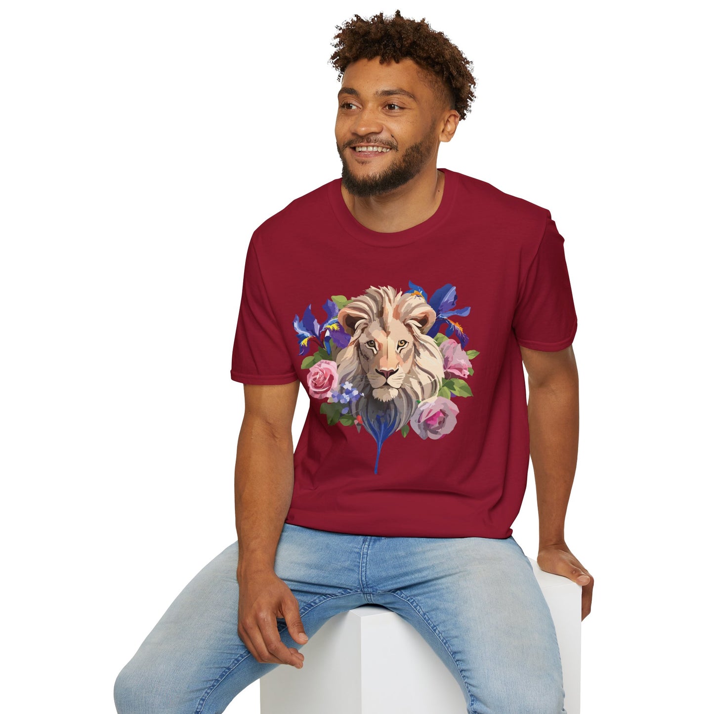 Lion Shirt, Shirt with Lion, Floral Lion Tee, Shirt with Animals