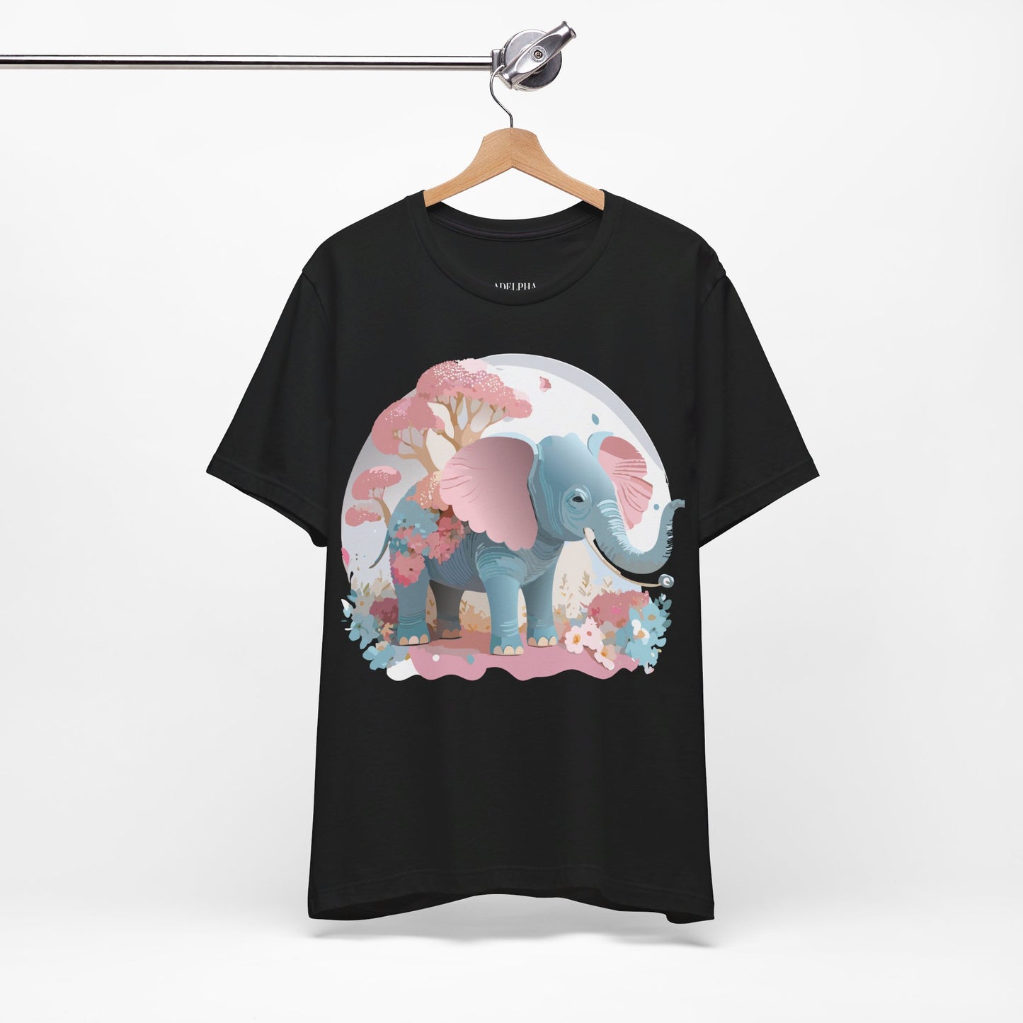 Natural Cotton Tee Shirt with Elephant Printify