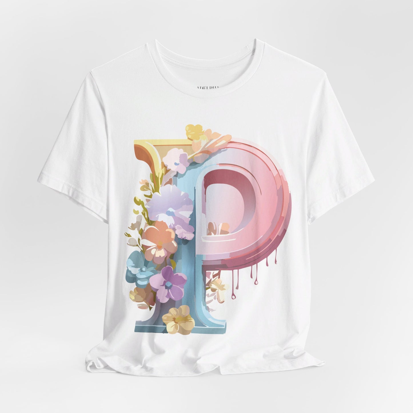 Natural Cotton Tee Shirt - Letters Collection - P Printify
