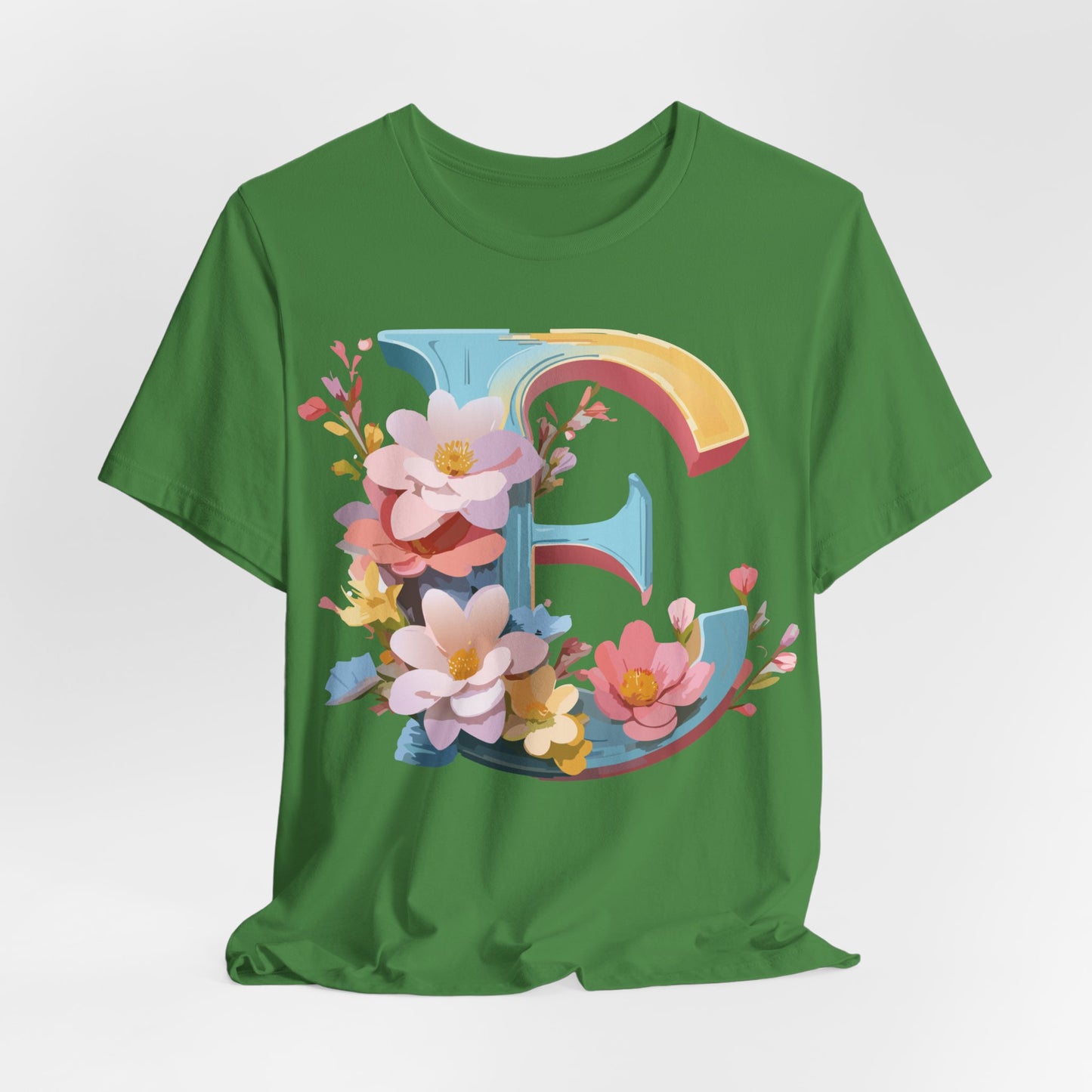Natural Cotton Tee Shirt - Letters Collection - E Printify