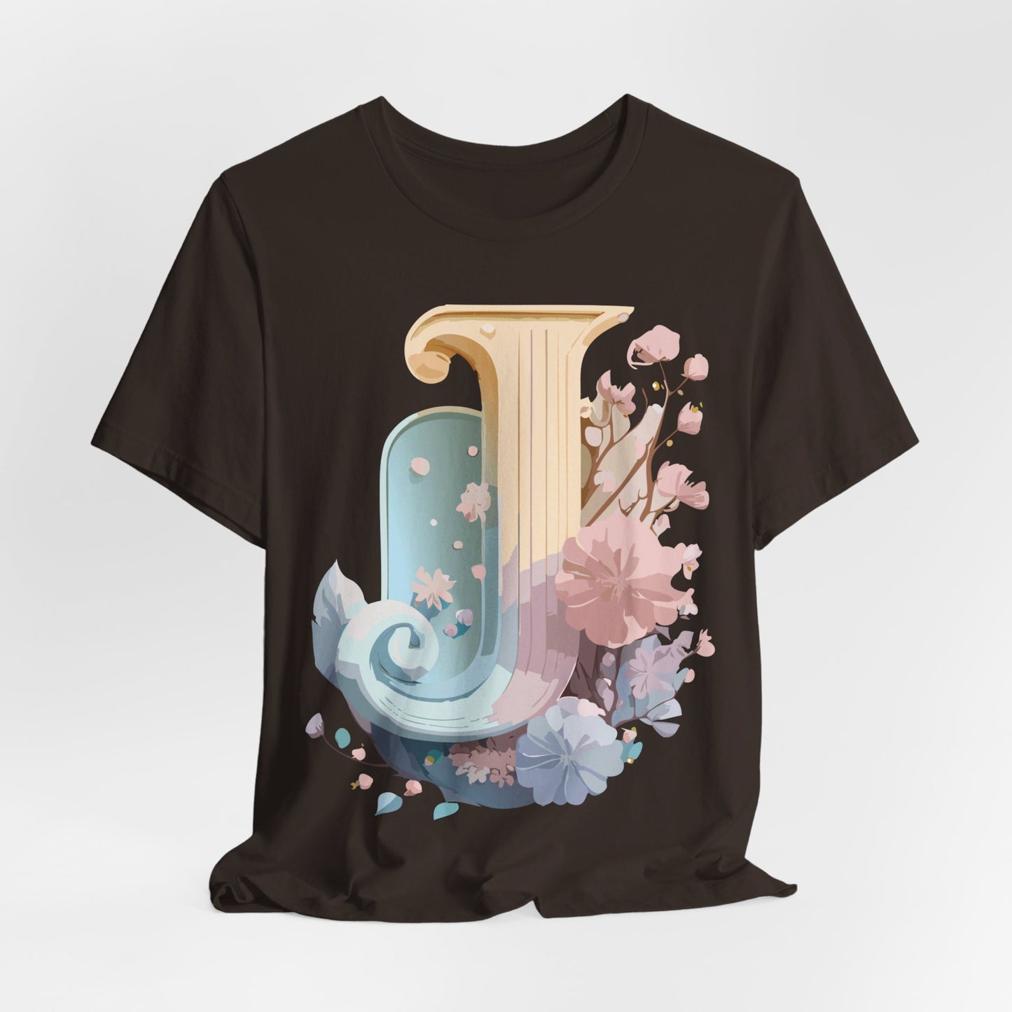 Natural Cotton Tee Shirt - Letters Collection - J Printify