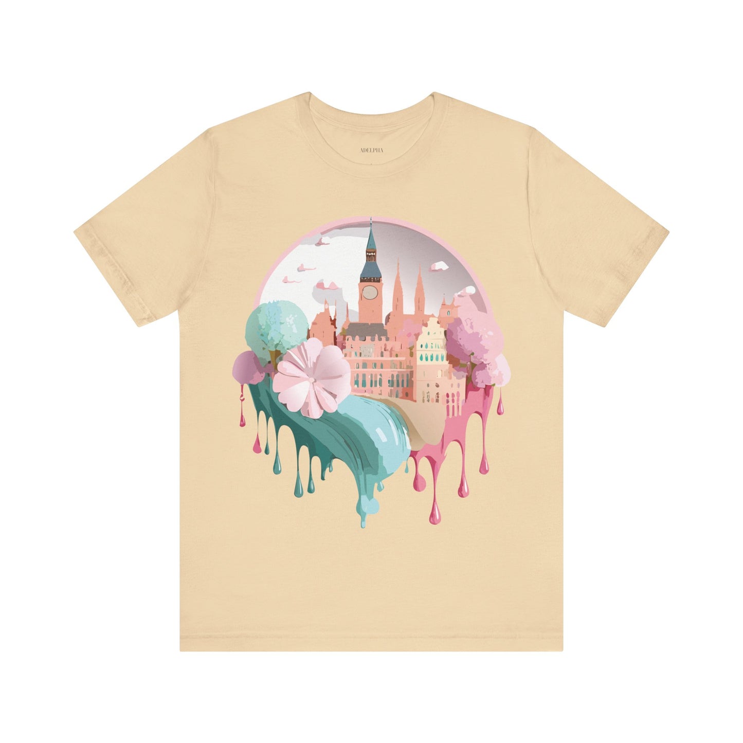 Natural Cotton Tee Shirt - Beautiful Places Collection - Prague Printify
