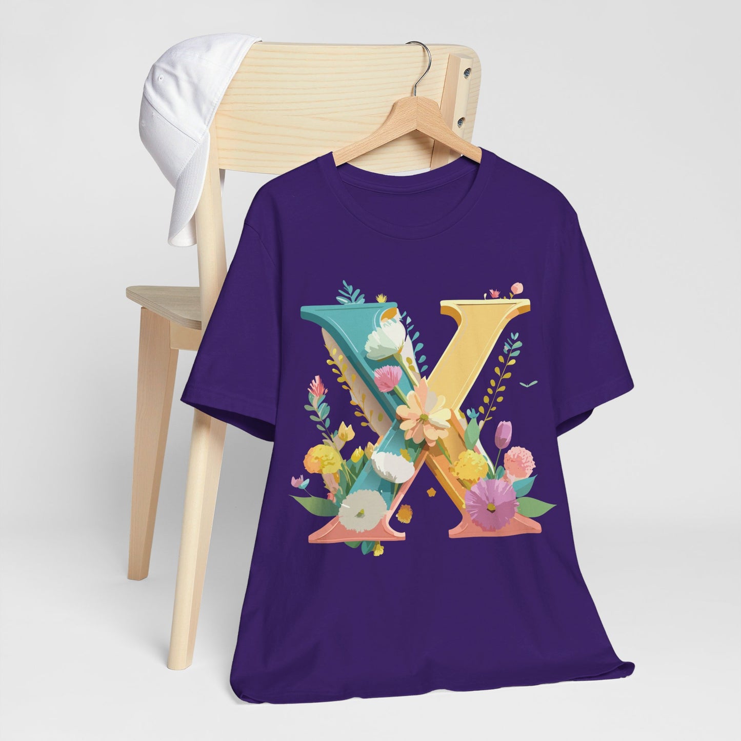 Natural Cotton Tee Shirt - Letters Collection - X Printify