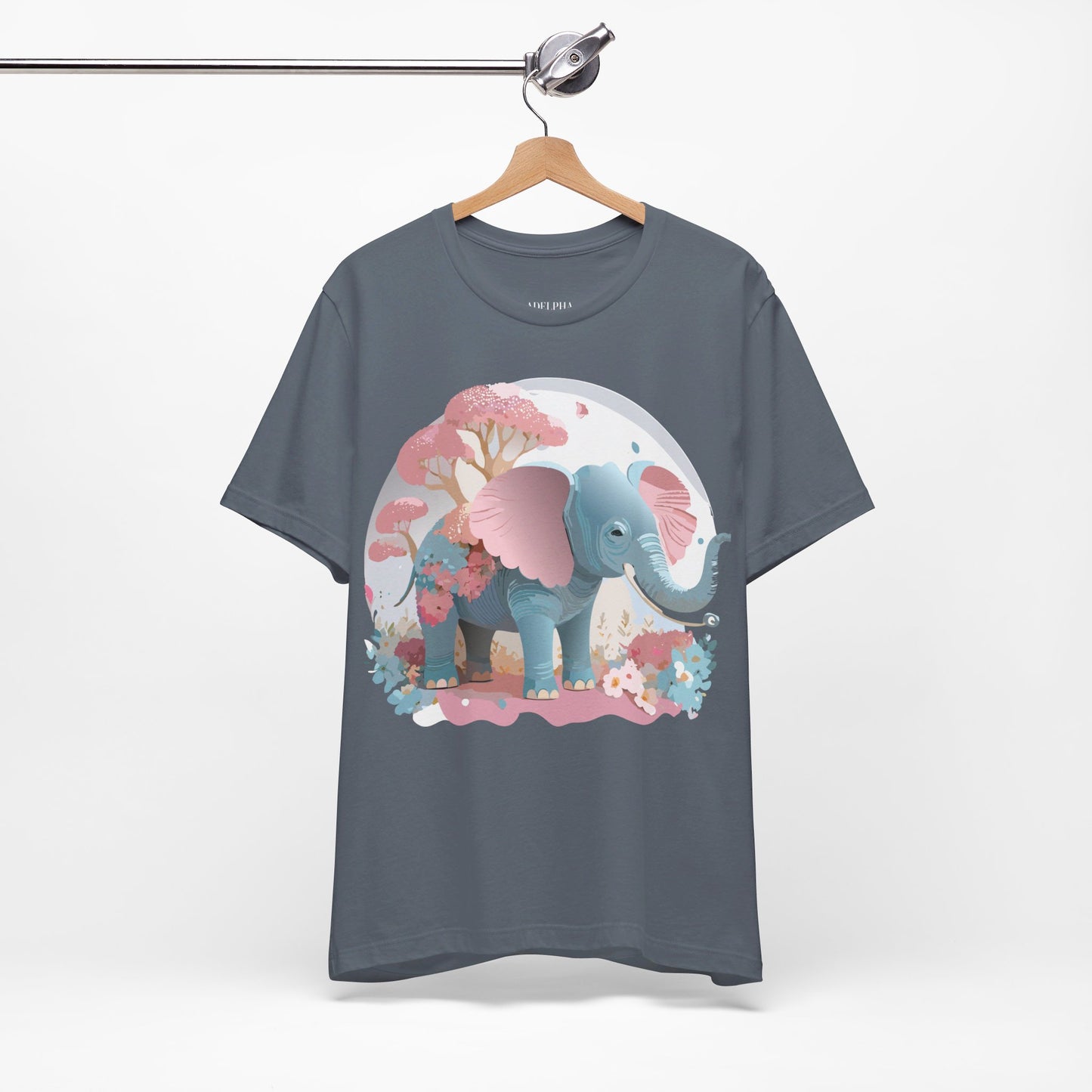 Natural Cotton Tee Shirt with Elephant Printify