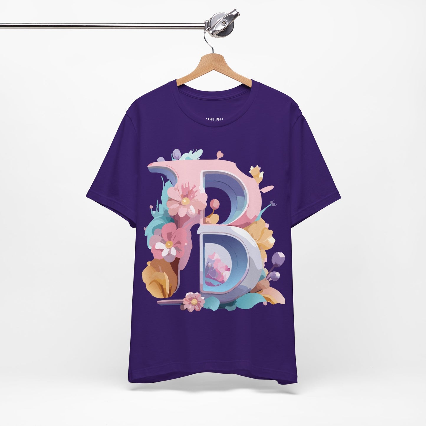Natural Cotton Tee Shirt - Letters Collection - B Printify