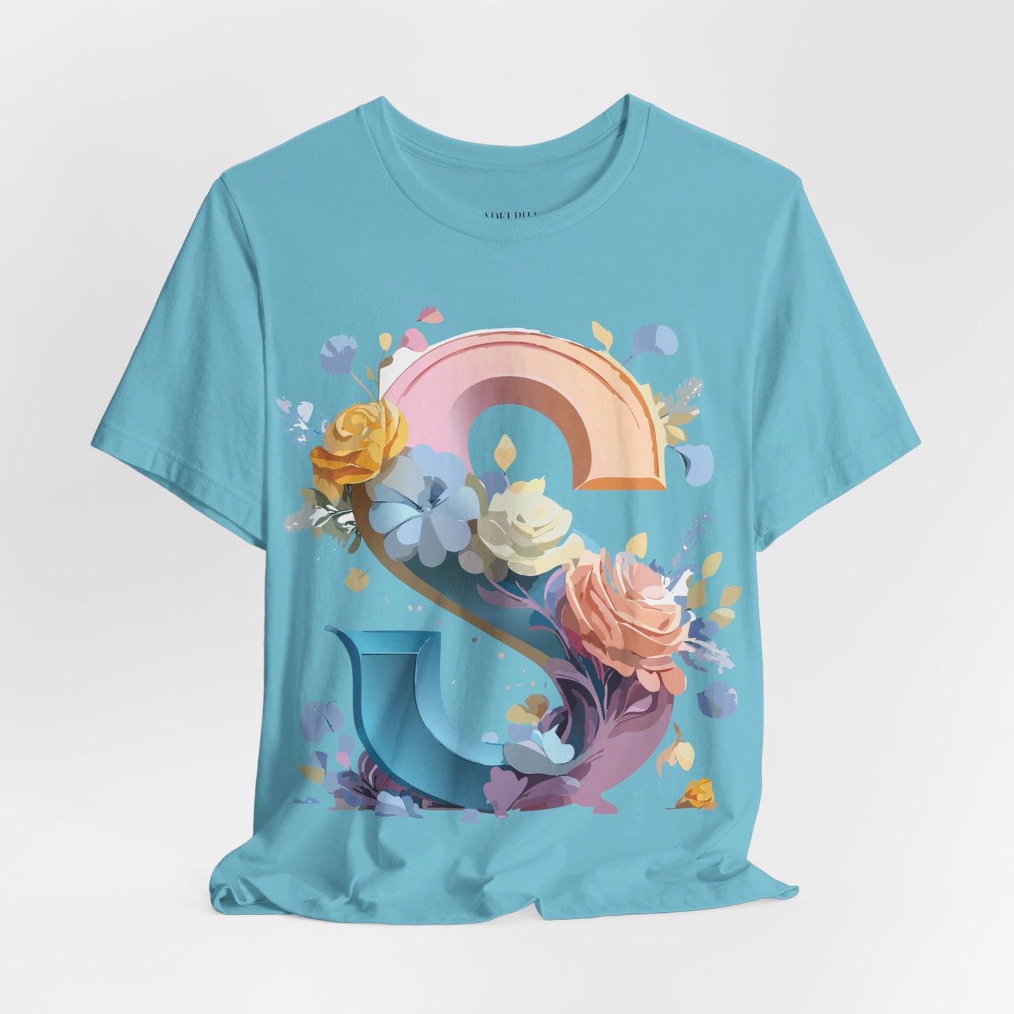 Natural Cotton Tee Shirt - Letters Collection - S Printify