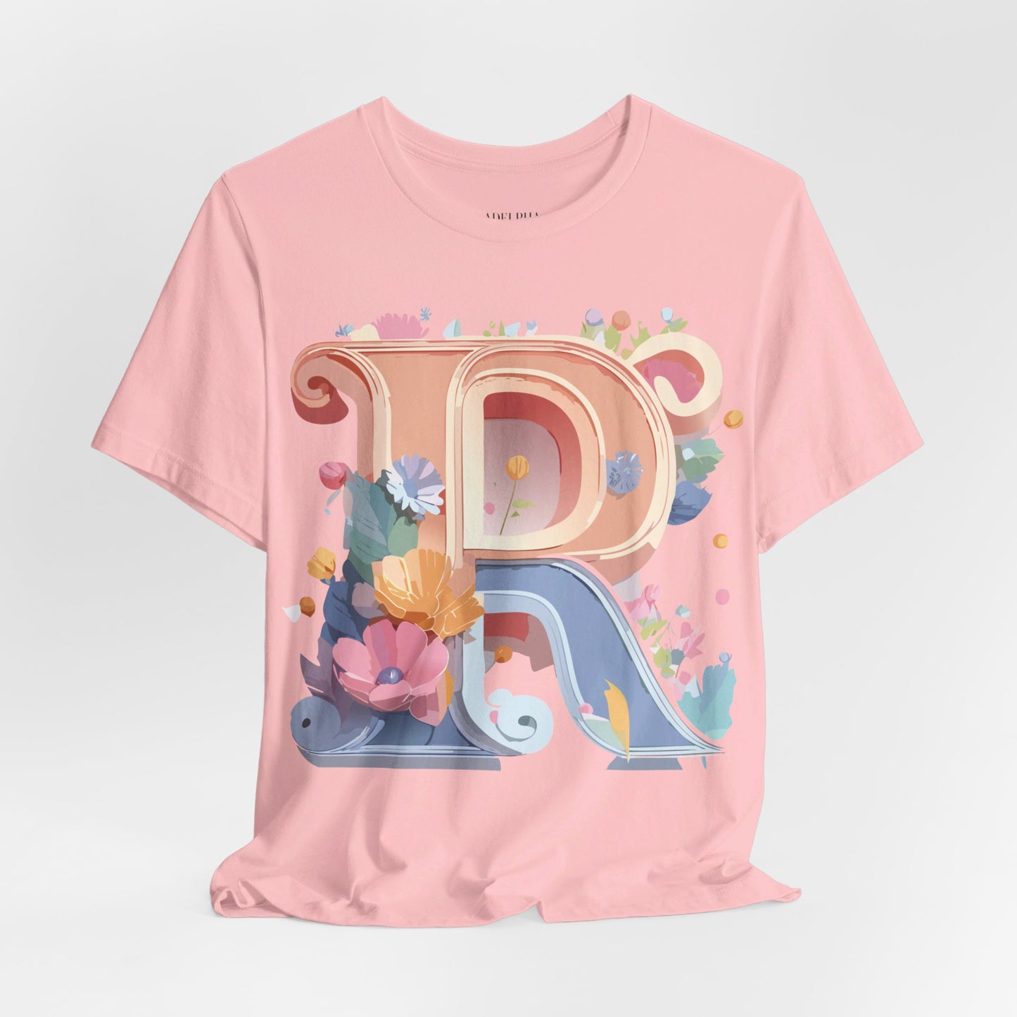 Natural Cotton Tee Shirt - Letters Collection - R Printify
