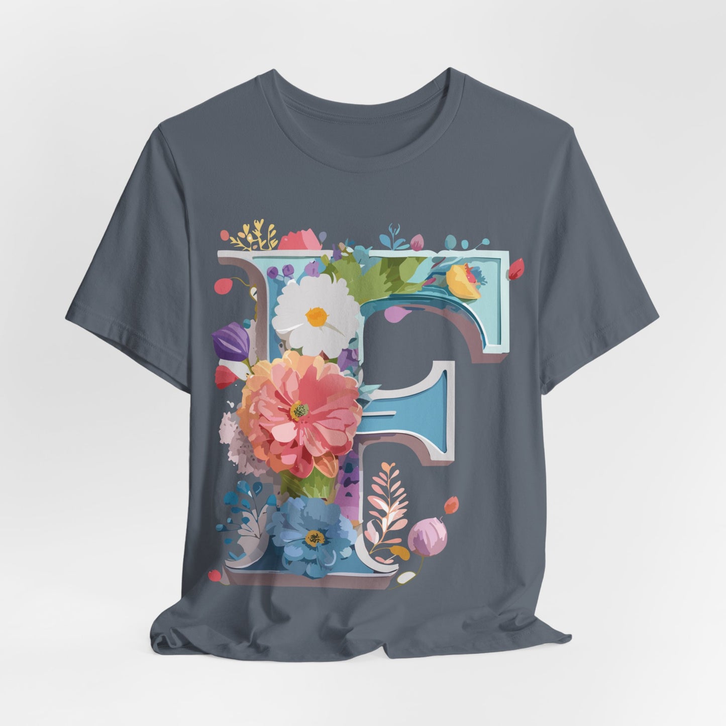 Natural Cotton Tee Shirt - Letters Collection - F Printify