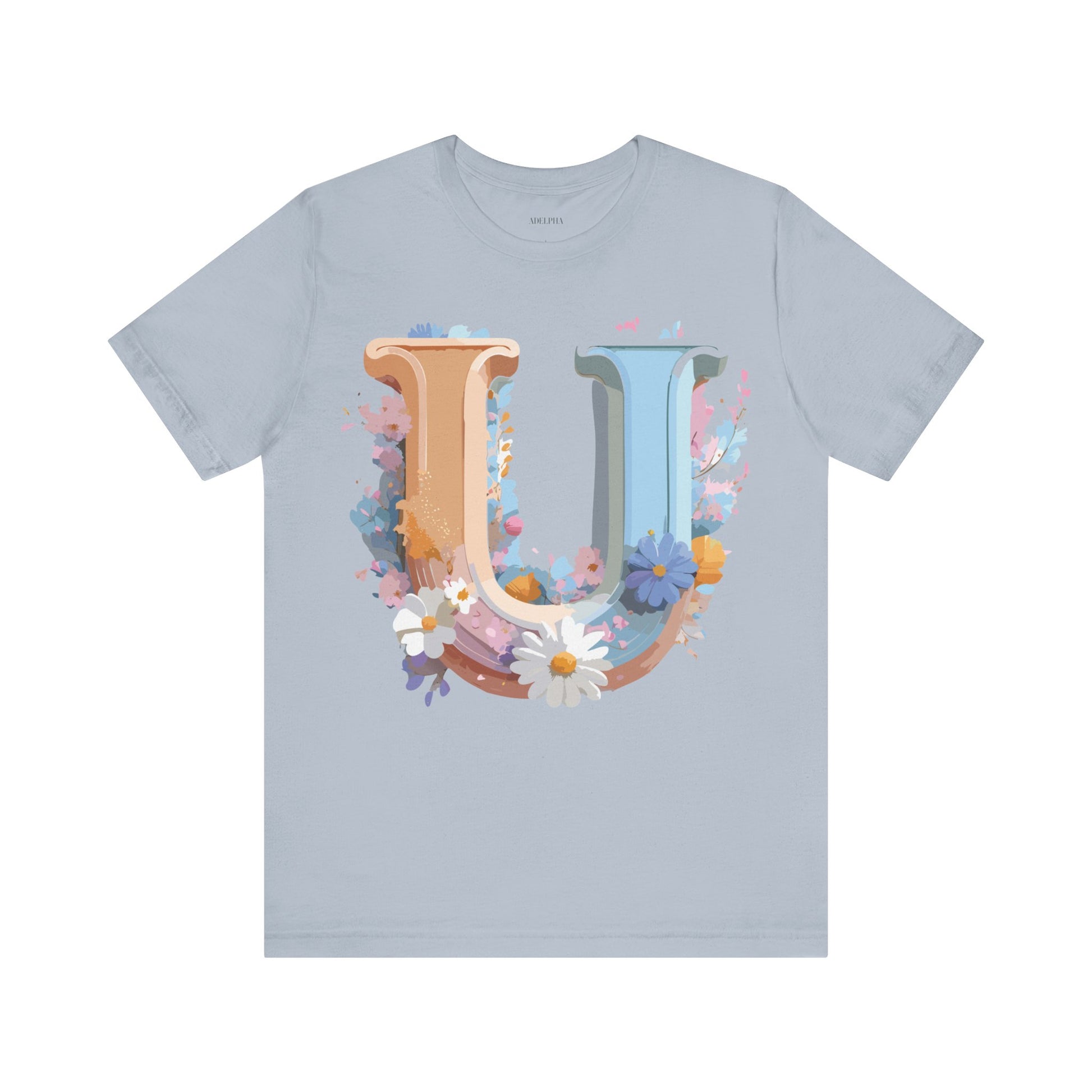 Natural Cotton Tee Shirt - Letters Collection - U Printify