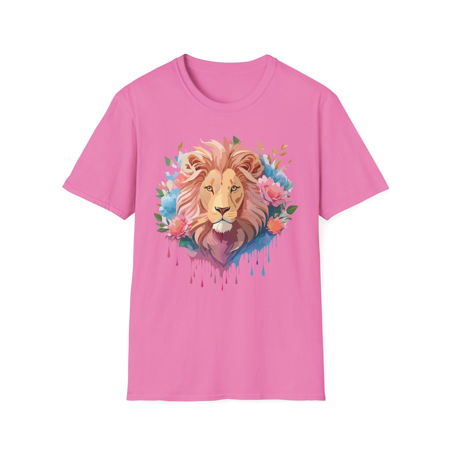 Lion Shirt, Shirt with Lion, Floral Lion Tee, Shirt with Animals