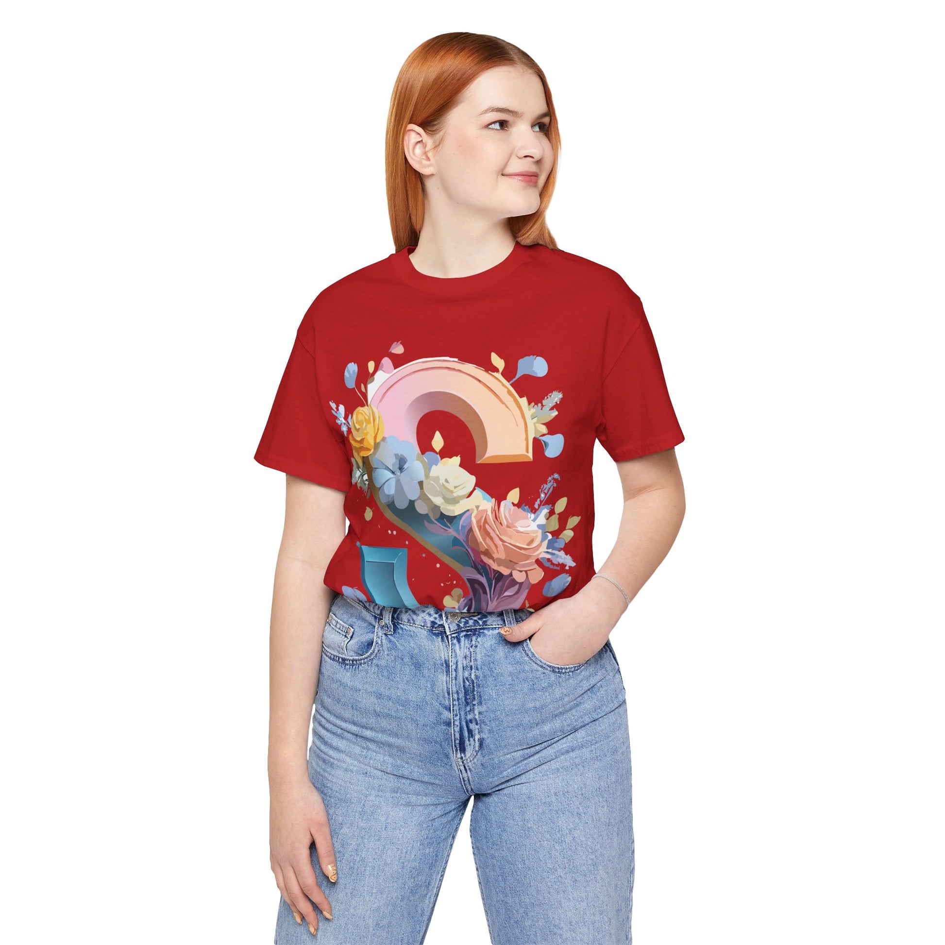 Natural Cotton Tee Shirt - Letters Collection - S Printify