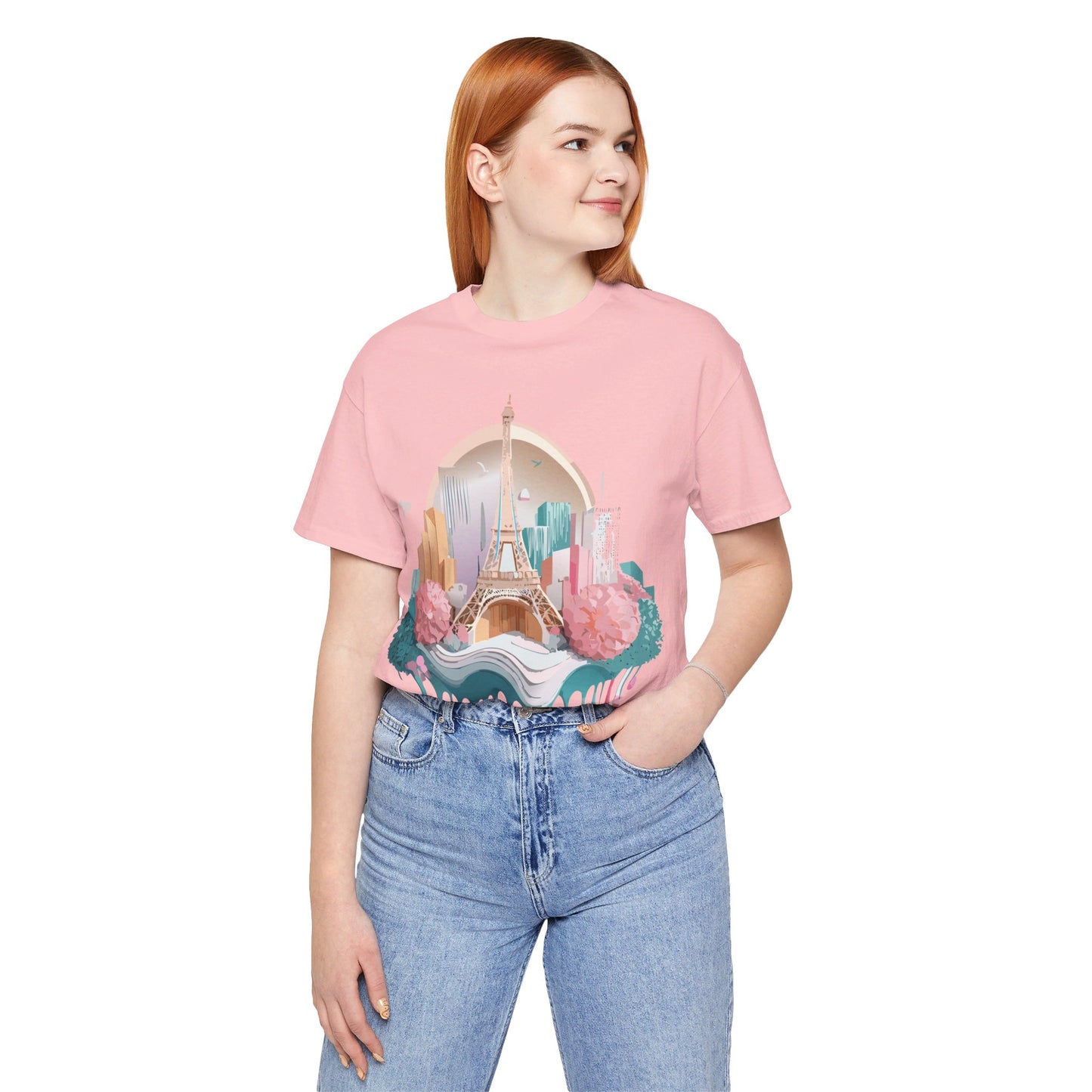 Natural Cotton Tee Shirt - Beautiful Places Collection - Paris Printify
