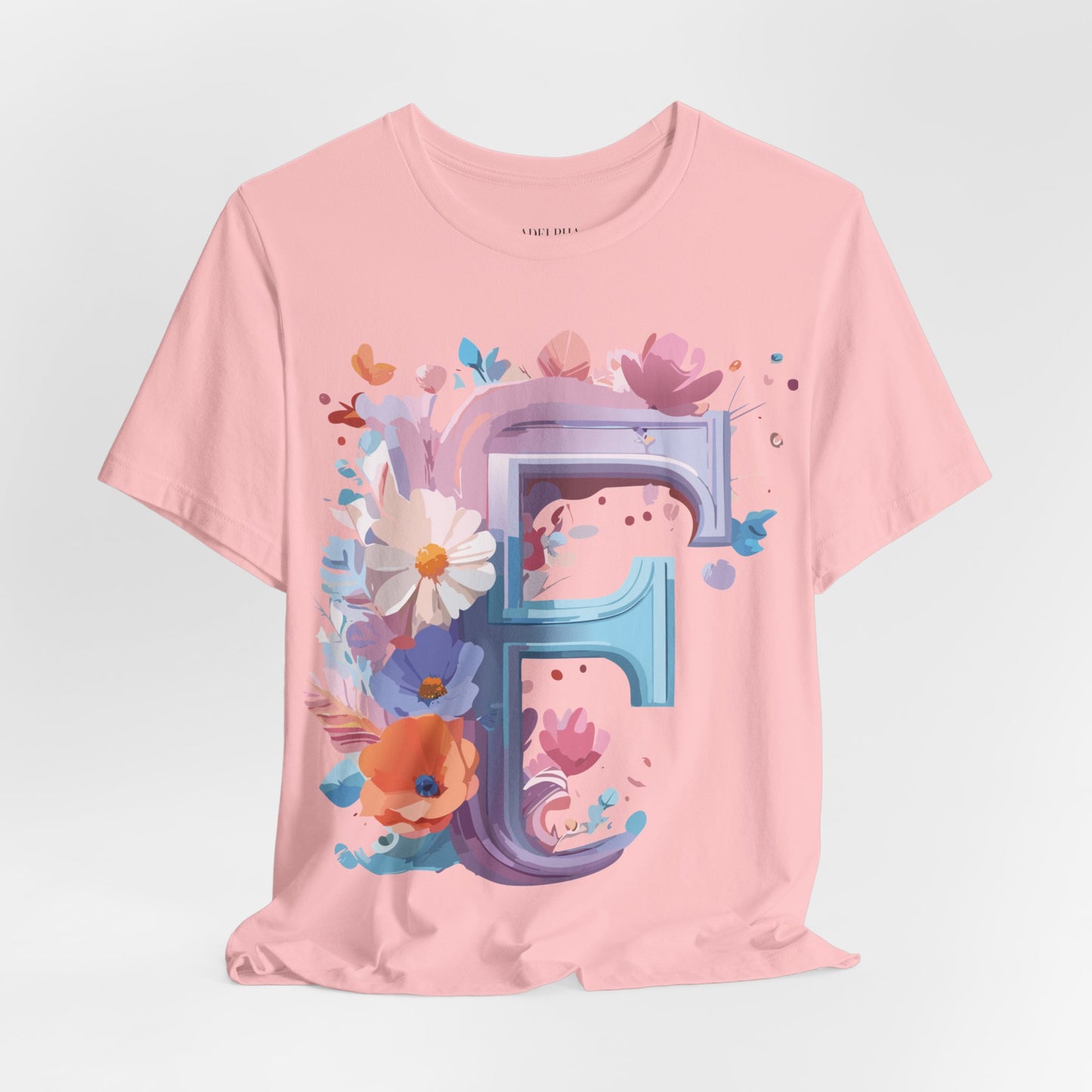 Natural Cotton Tee Shirt - Letters Collection - F Printify