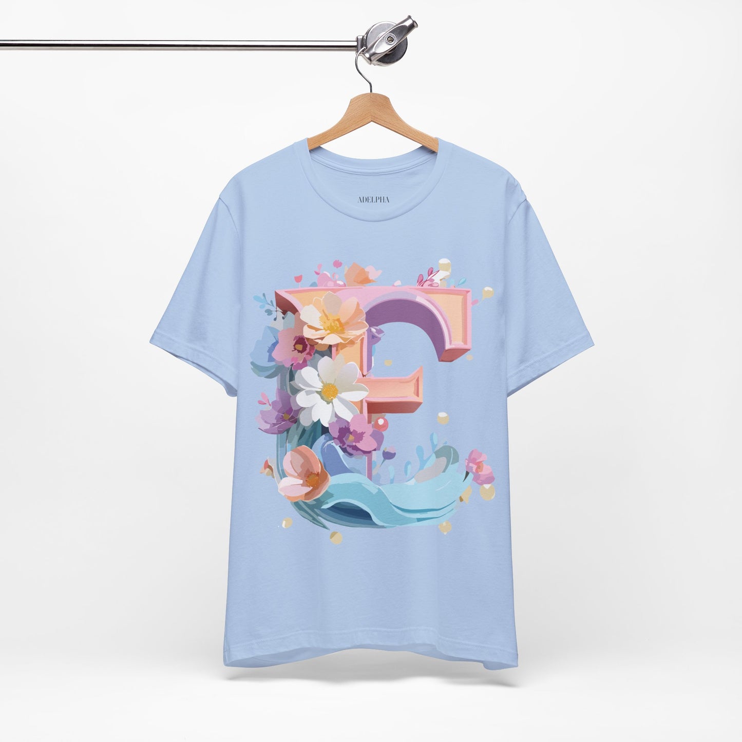 Natural Cotton Tee Shirt - Letters Collection - E Printify