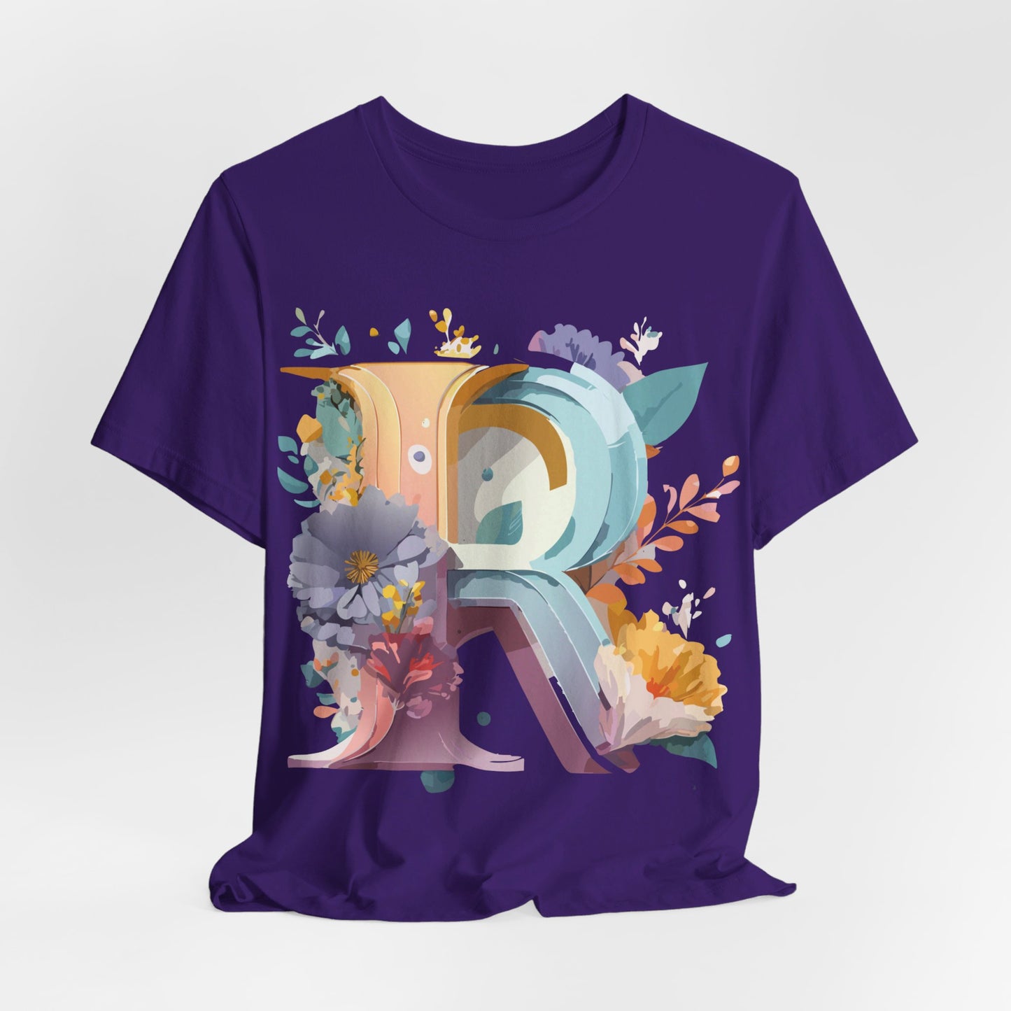 Natural Cotton Tee Shirt - Letters Collection - R Printify