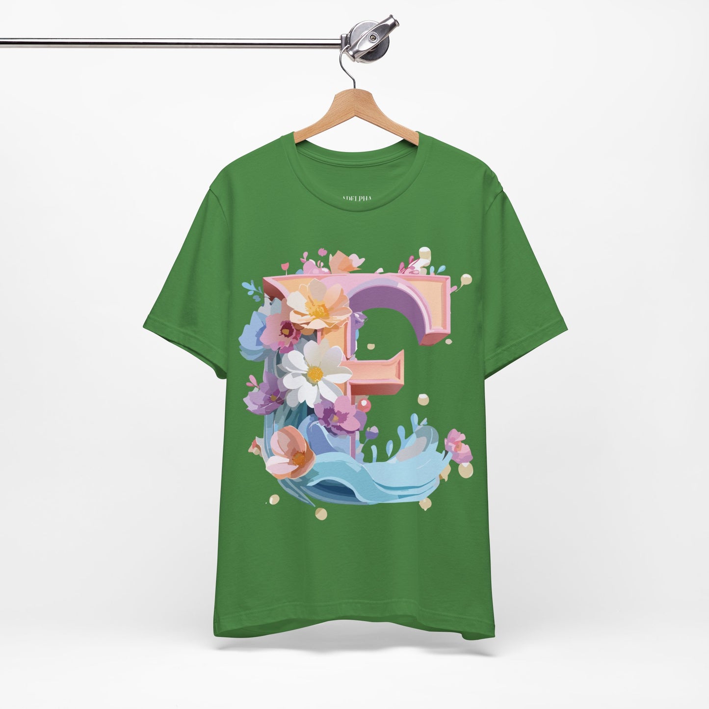 Natural Cotton Tee Shirt - Letters Collection - E Printify