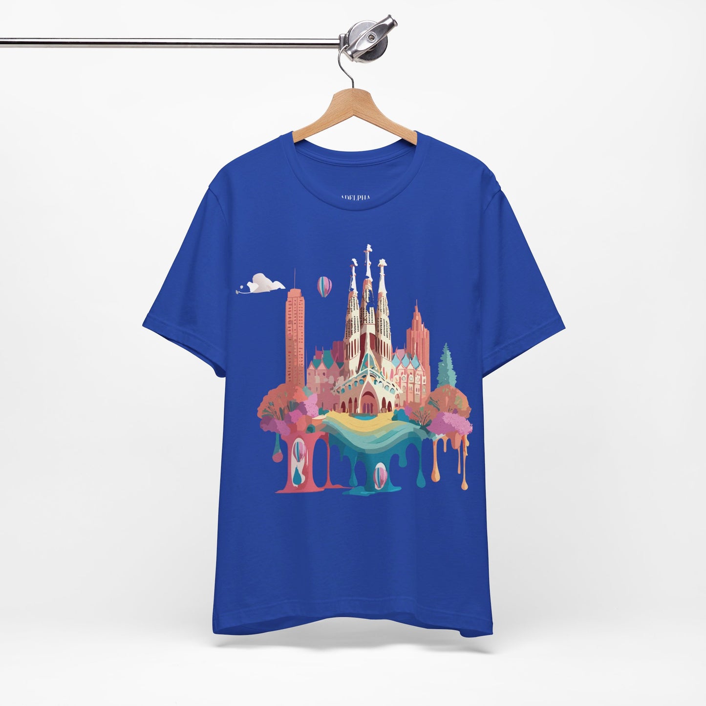 Natural Cotton Tee Shirt - Beautiful Places Collection - Barcelona Printify