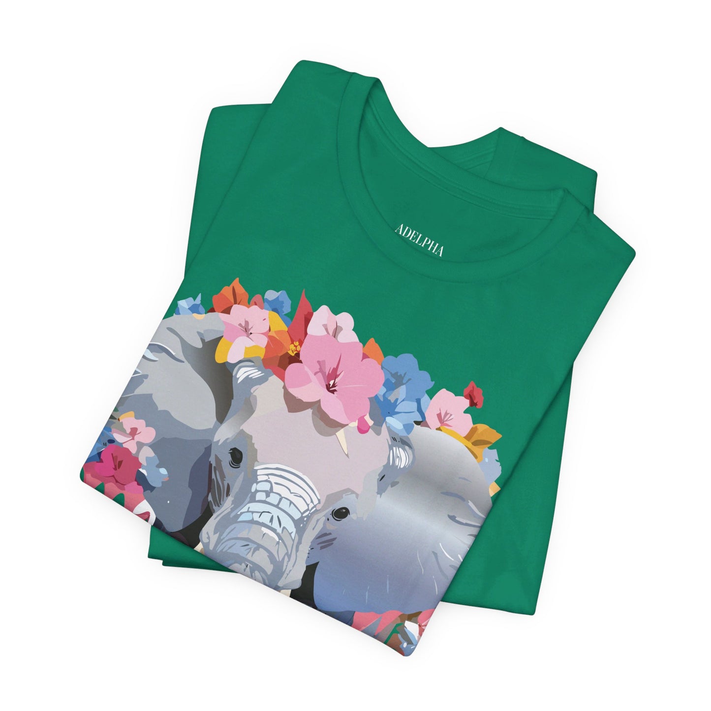 Natural Cotton Tee Shirt with Elephant Printify