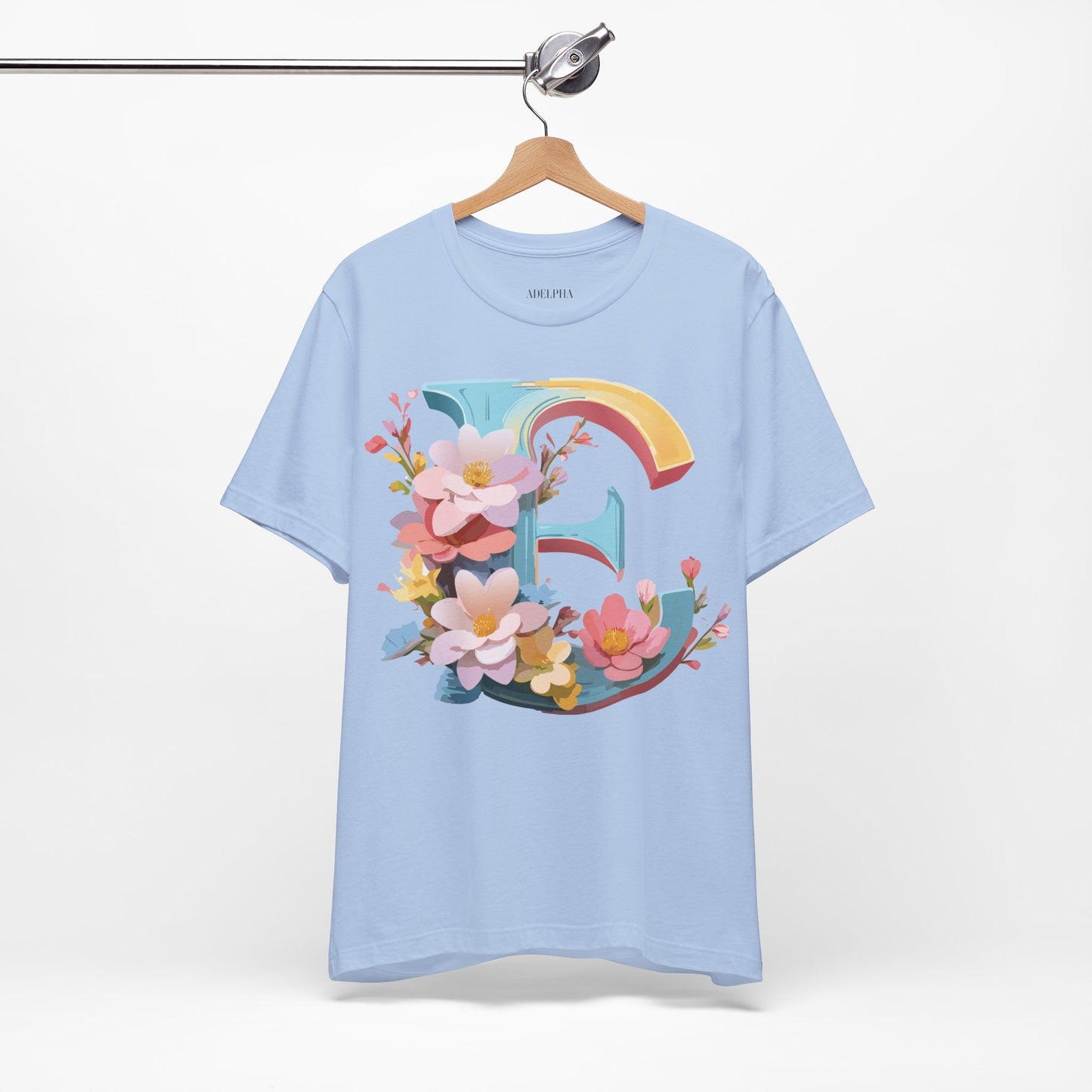 Natural Cotton Tee Shirt - Letters Collection - E Printify