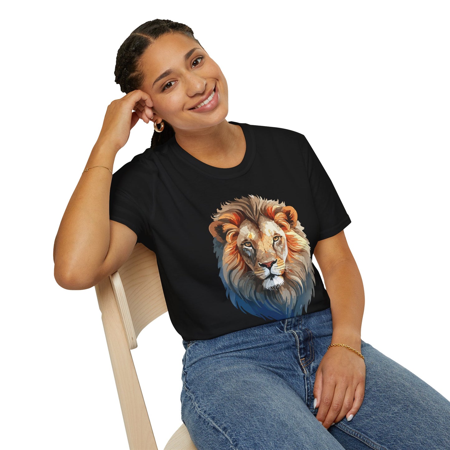 Lion Shirt, Shirt with Lion, Floral Lion Tee, Shirt with Animals