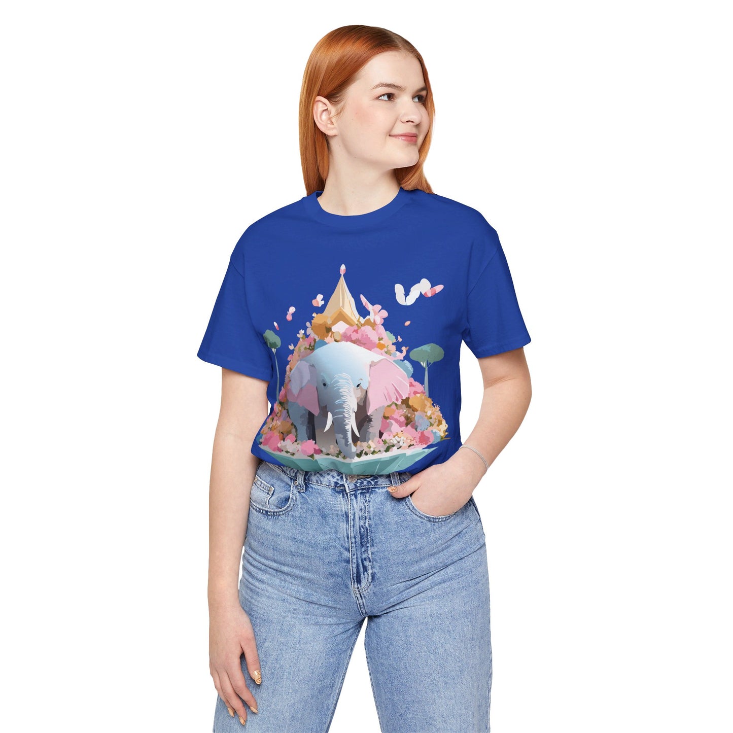 Natural Cotton Tee Shirt with Elephant Printify