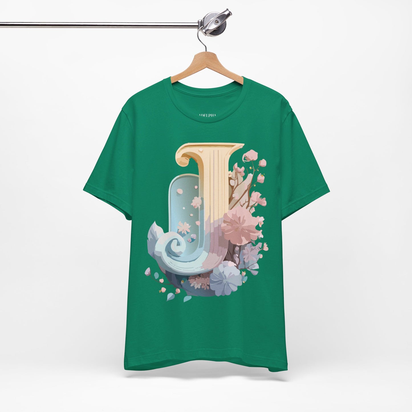 Natural Cotton Tee Shirt - Letters Collection - J Printify