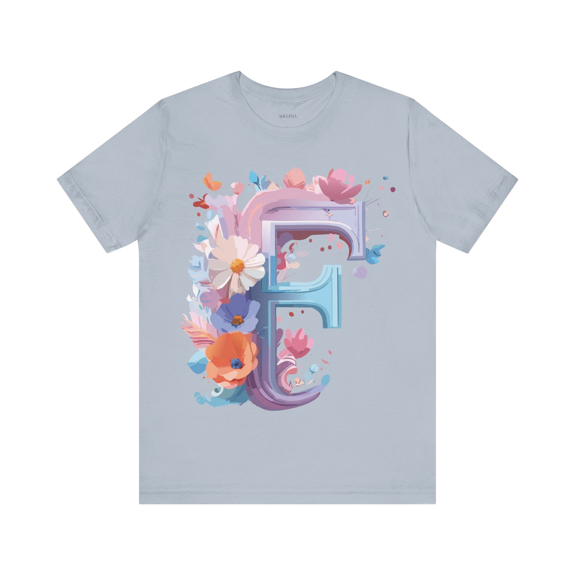 Natural Cotton Tee Shirt - Letters Collection - F Printify