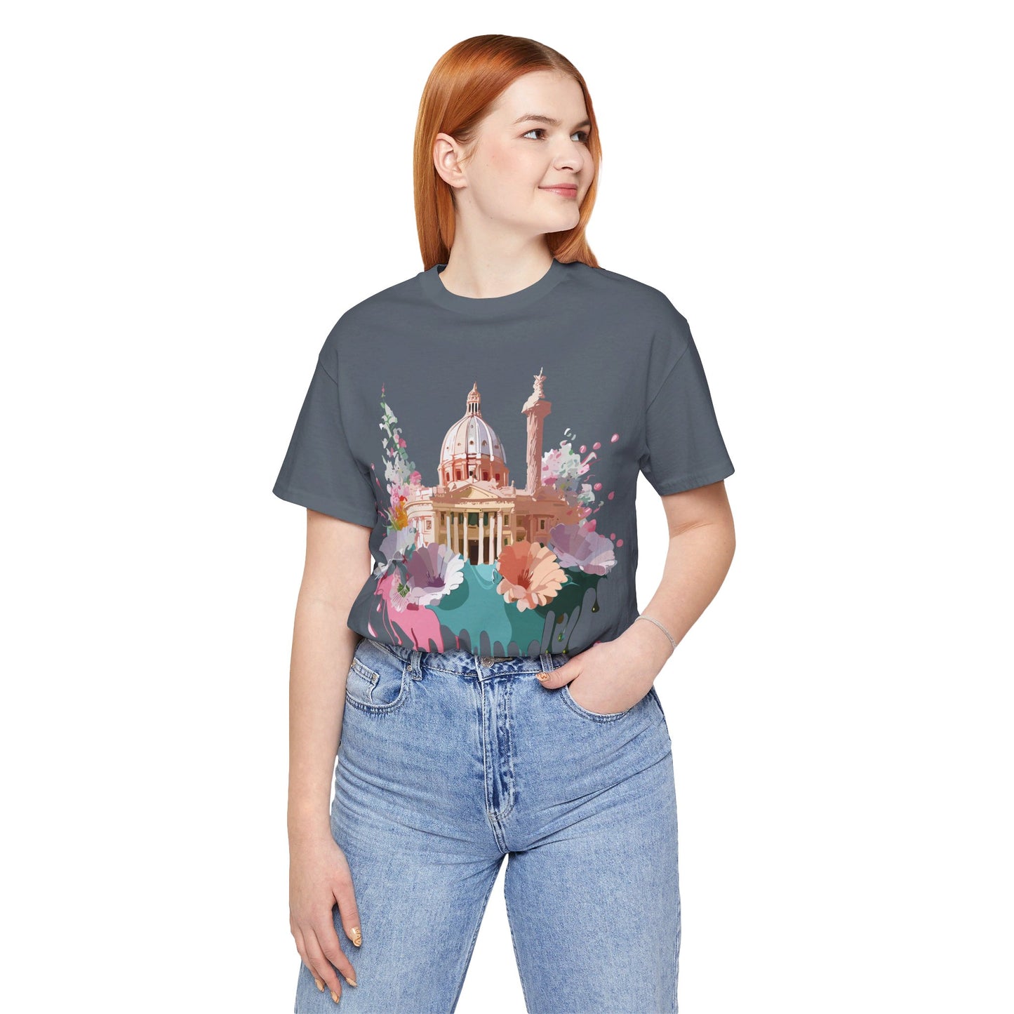Natural Cotton Tee Shirt - Beautiful Places Collection - Rome Printify