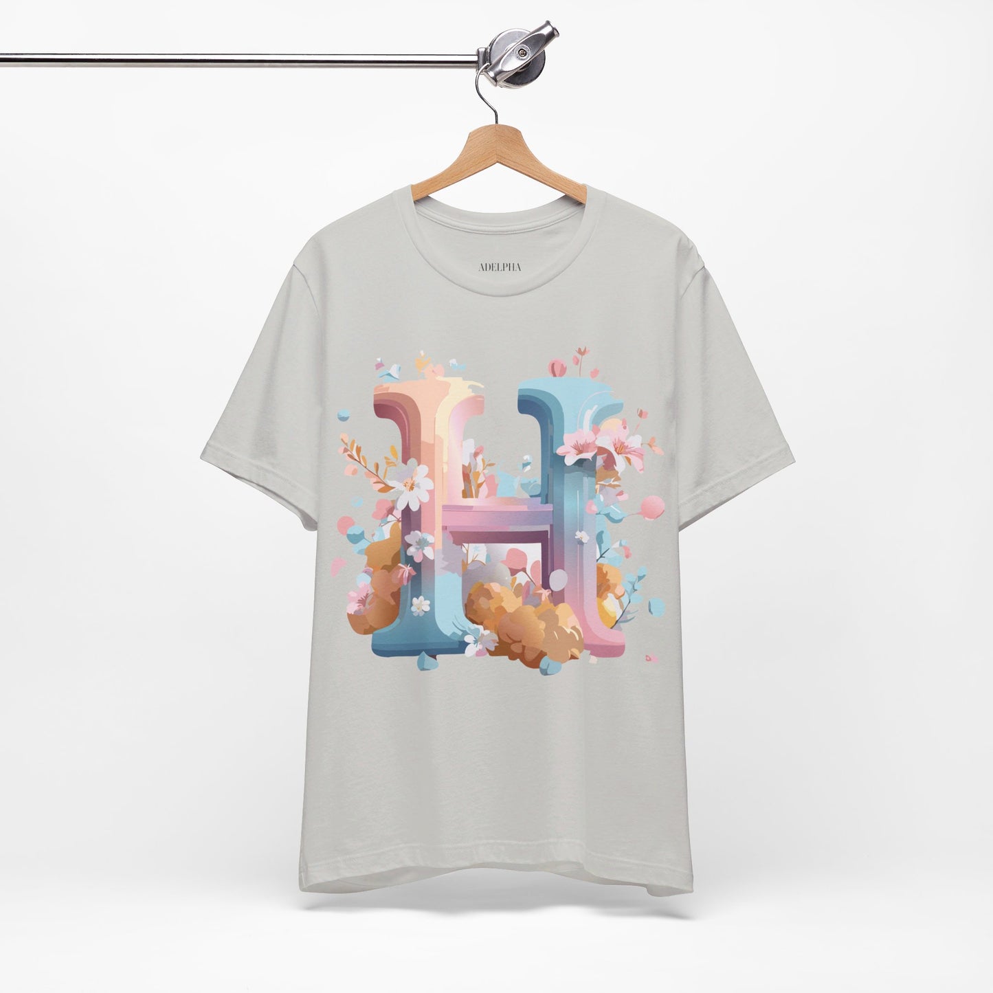 Natural Cotton Tee Shirt - Letters Collection - H Printify