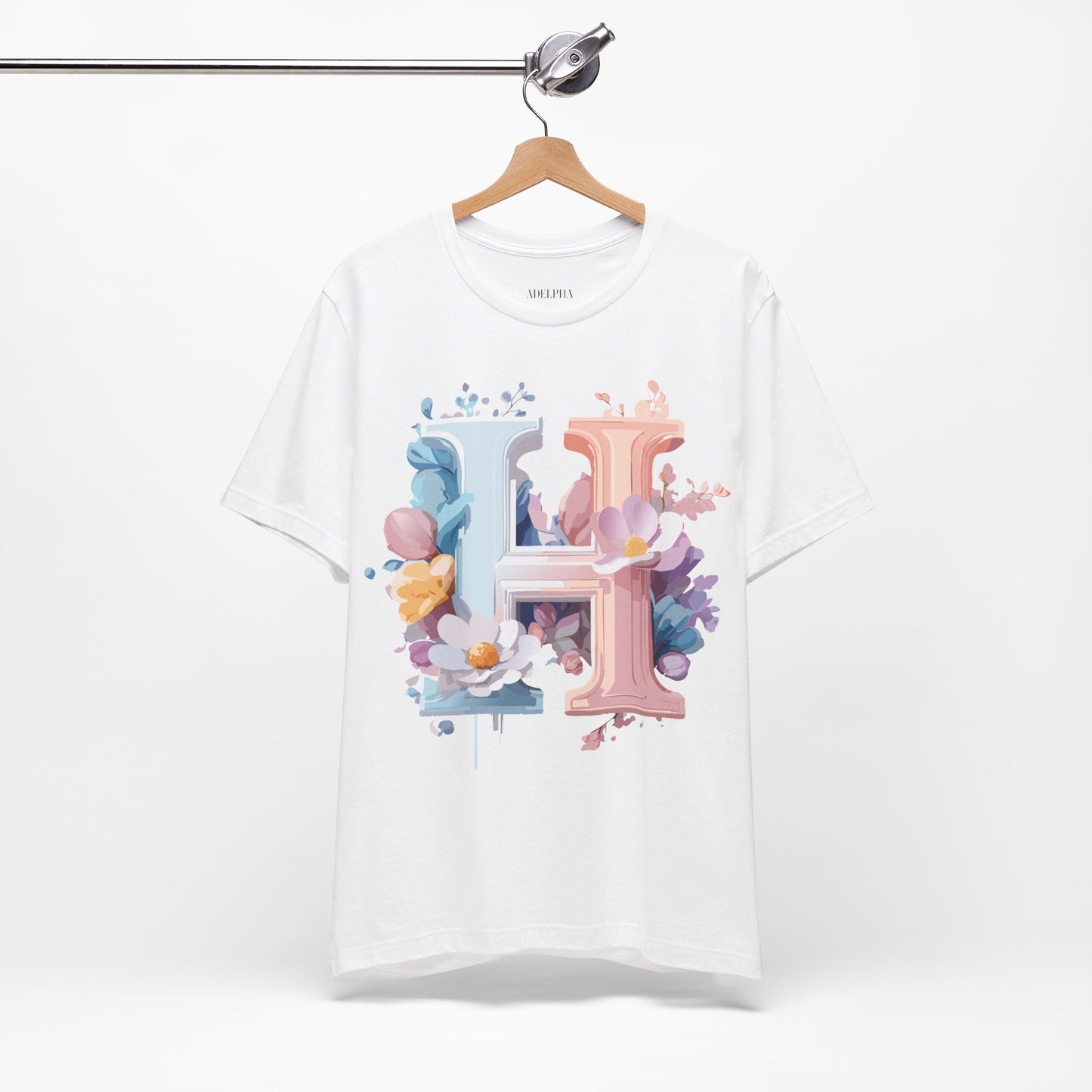 Natural Cotton Tee Shirt - Letters Collection - H Printify
