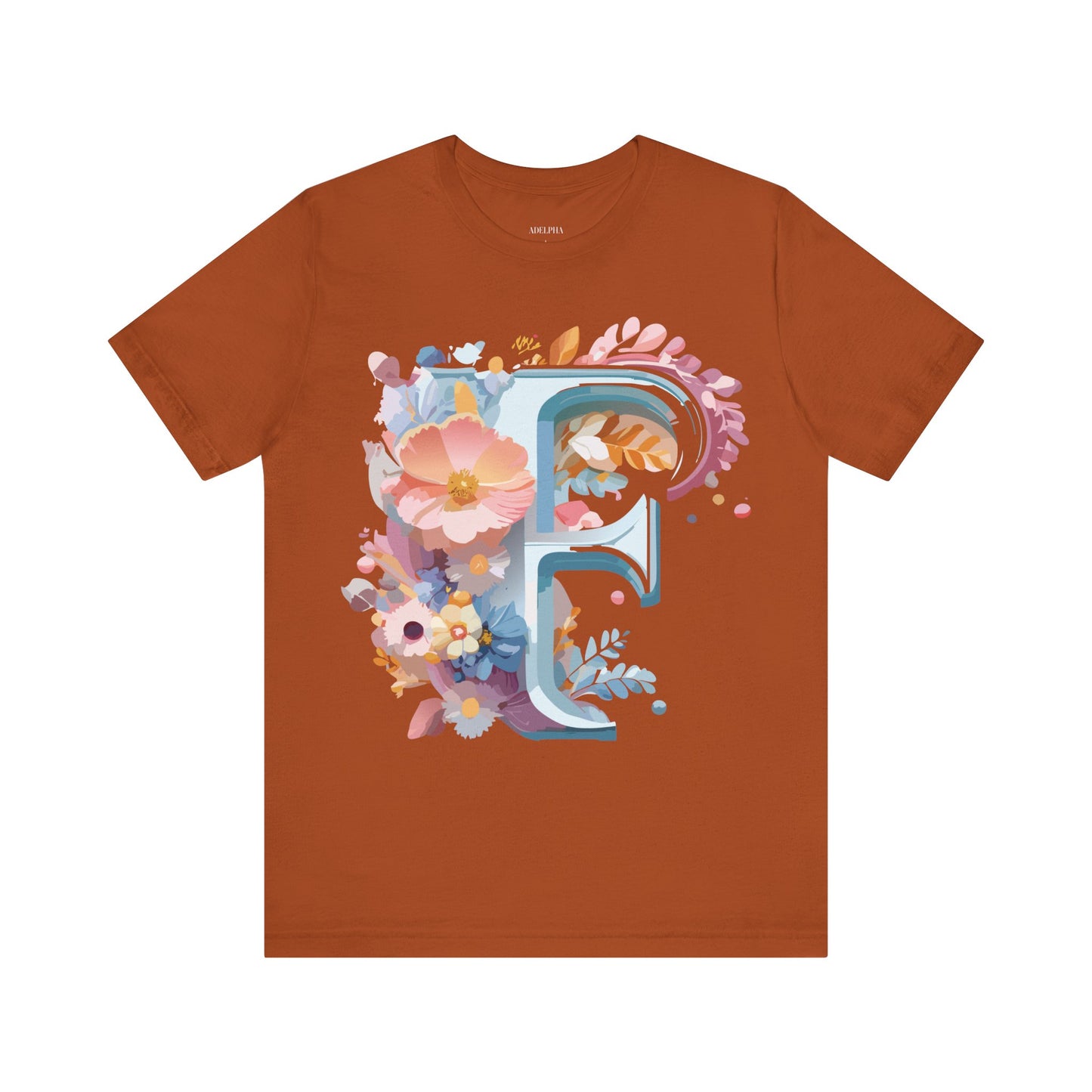 Natural Cotton Tee Shirt - Letters Collection - F Printify