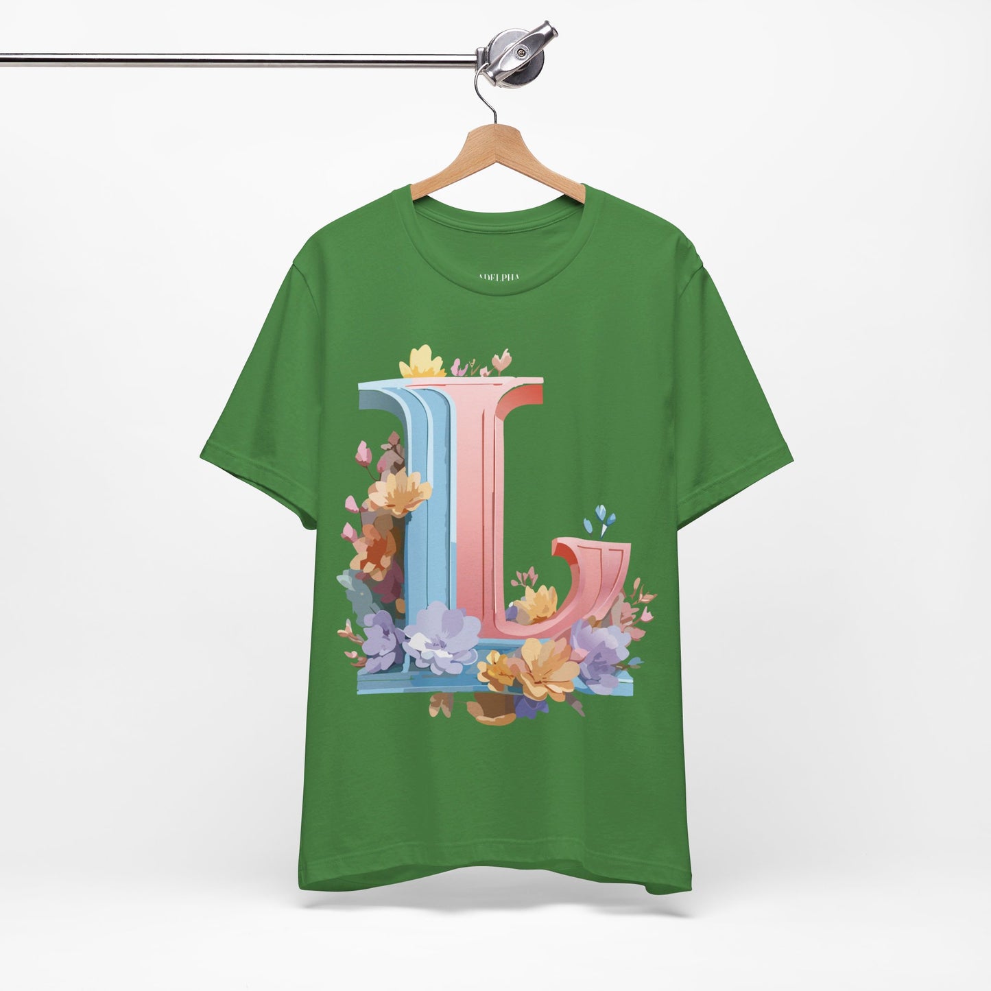 Natural Cotton Tee Shirt - Letters Collection - L Printify