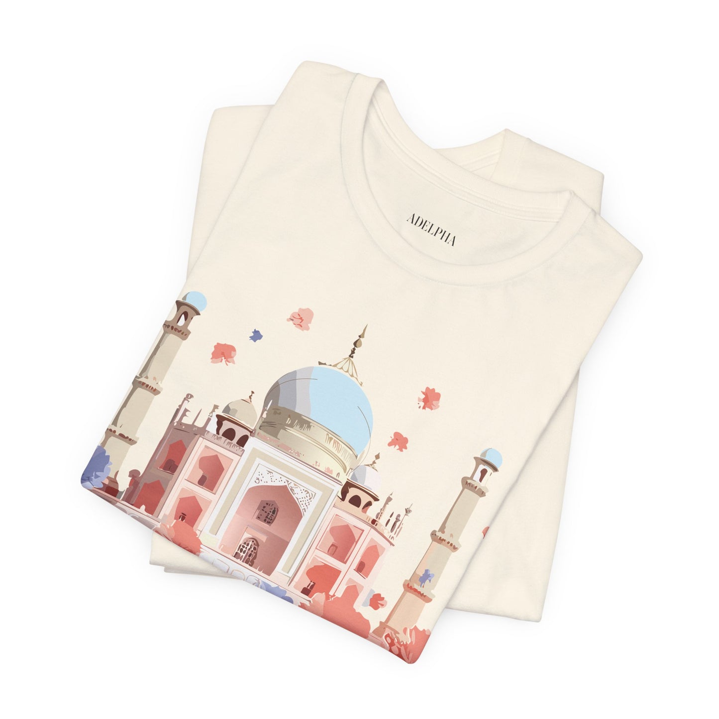 Natural Cotton Tee Shirt - Taj Mahal, India Printify