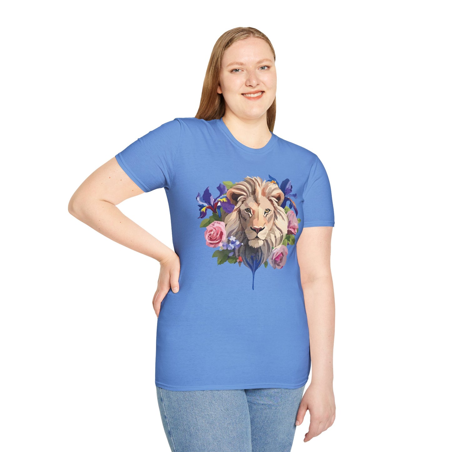 Lion Shirt, Shirt with Lion, Floral Lion Tee, Shirt with Animals