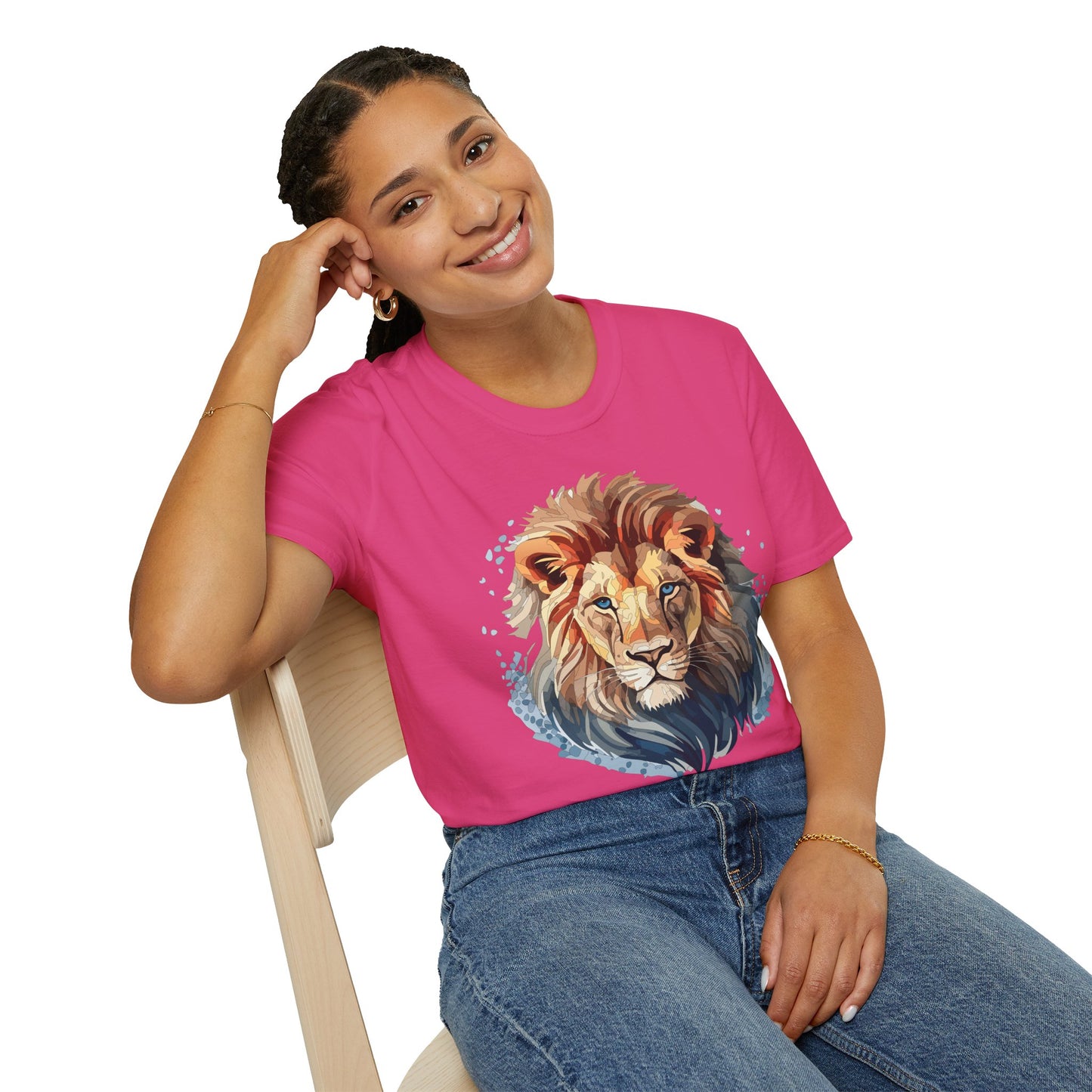 Lion Shirt, Shirt with Lion, Floral Lion Tee, Shirt with Animals