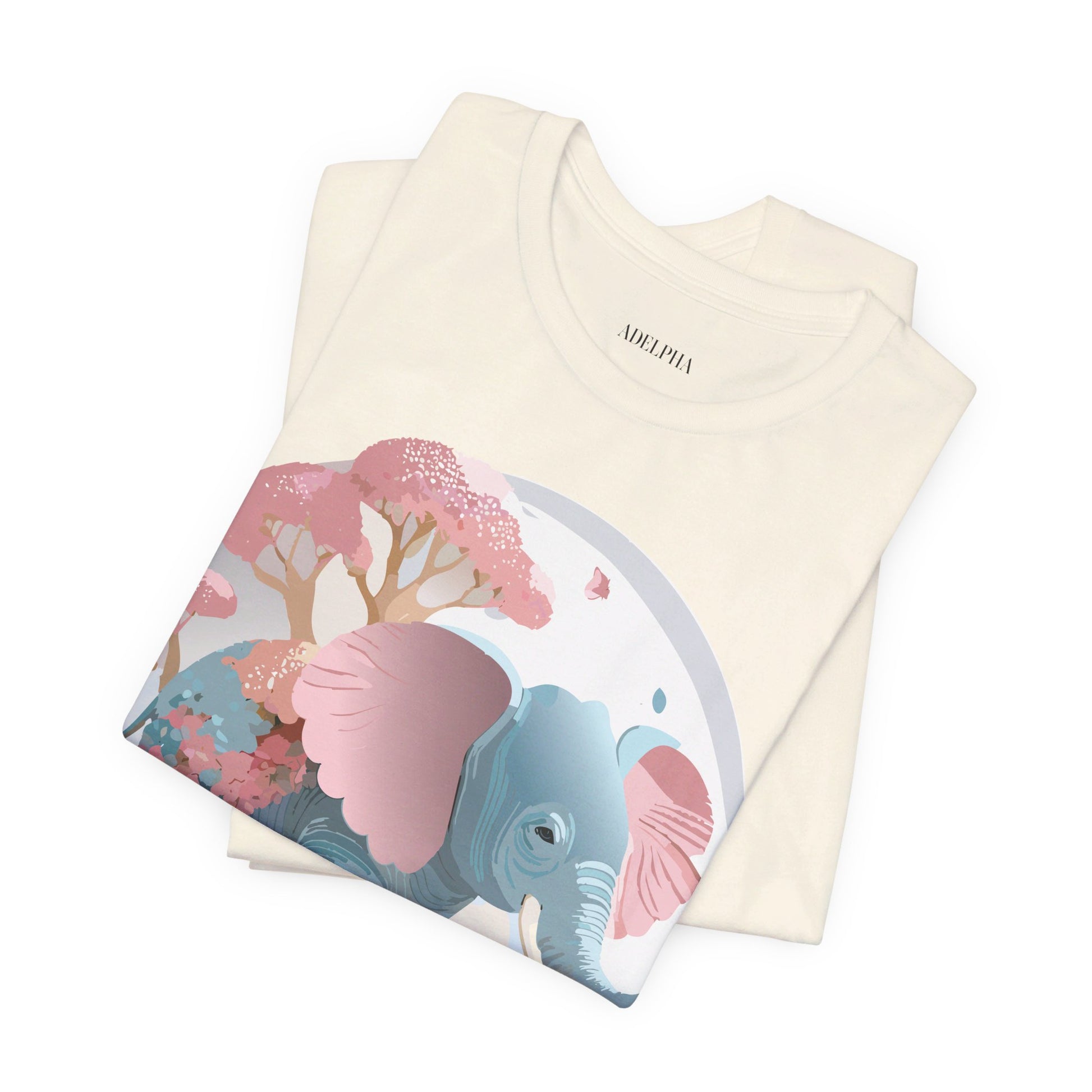 Natural Cotton Tee Shirt with Elephant Printify