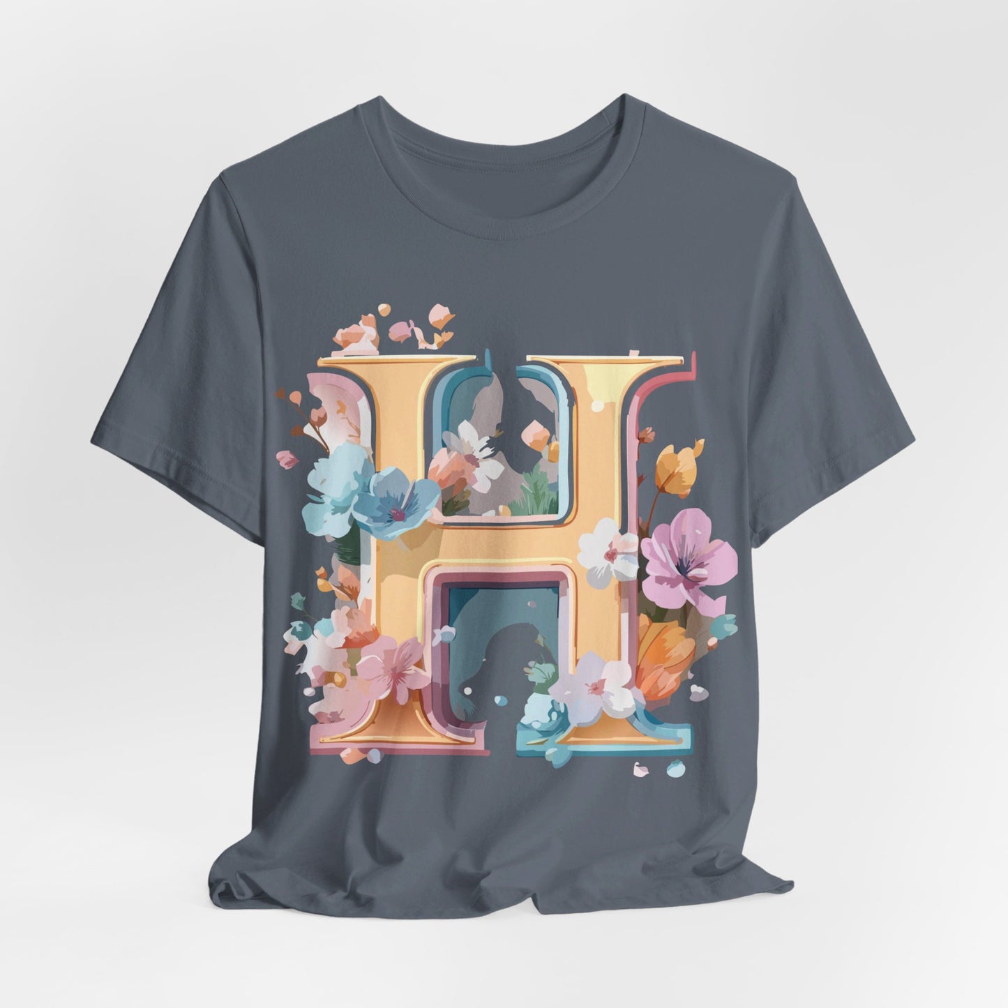 Natural Cotton Tee Shirt - Letters Collection - H Printify