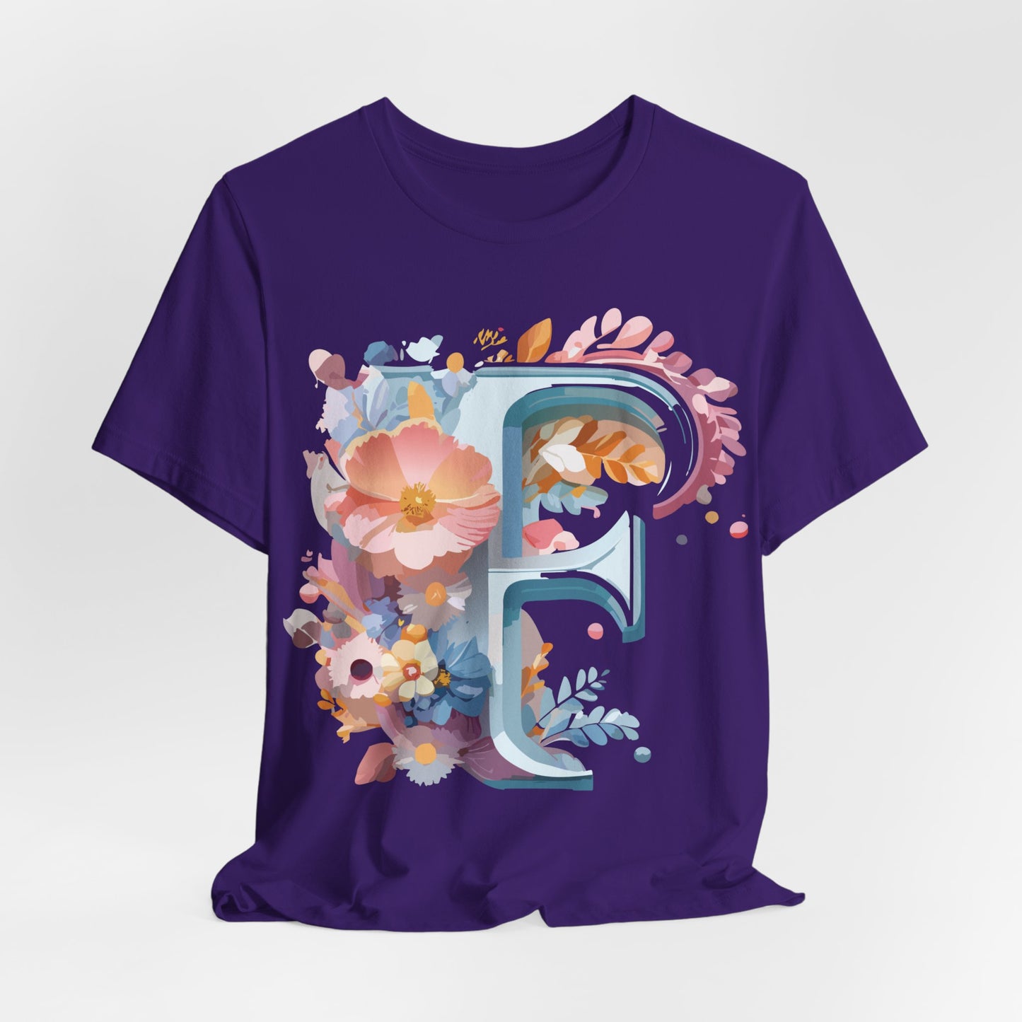 Natural Cotton Tee Shirt - Letters Collection - F Printify