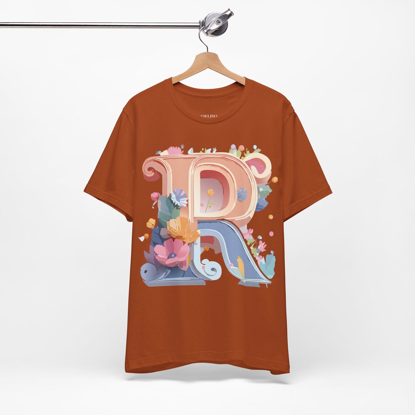 Natural Cotton Tee Shirt - Letters Collection - R Printify