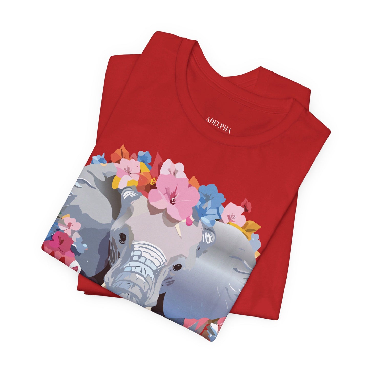 Natural Cotton Tee Shirt with Elephant Printify